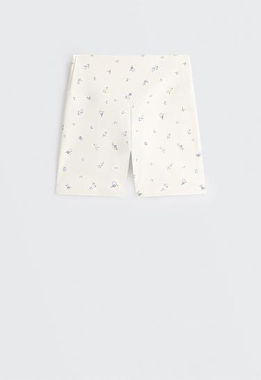 Evermove high-rise 10cm hot pants with floral print — PALE ECRU 9