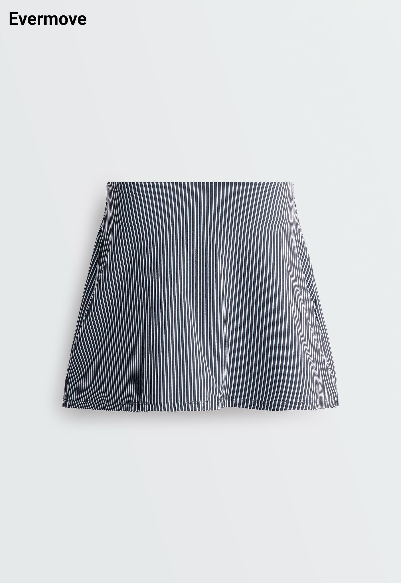 Evermove high rise striped short skirt — STEEL GREY