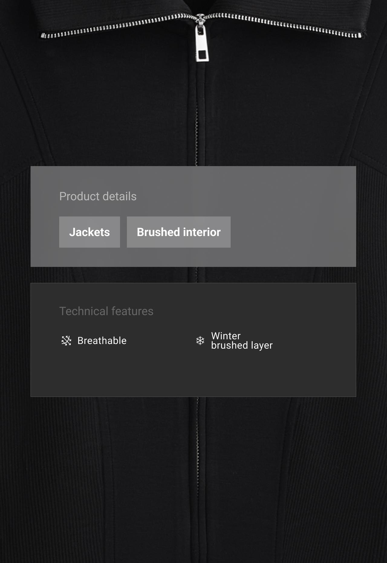 Fitted brushed modal jacket — BLACK