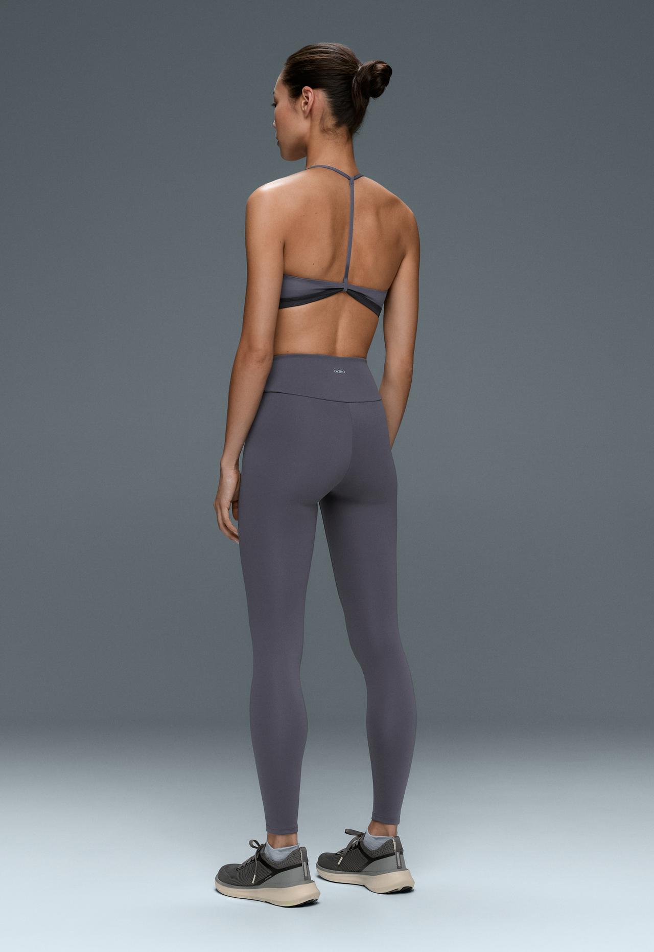 Medium support sports bra with thin strap — BLUE-GREY