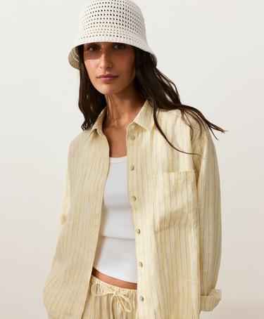 100% cotton crochet bucket hat — PALE BEIGE 2