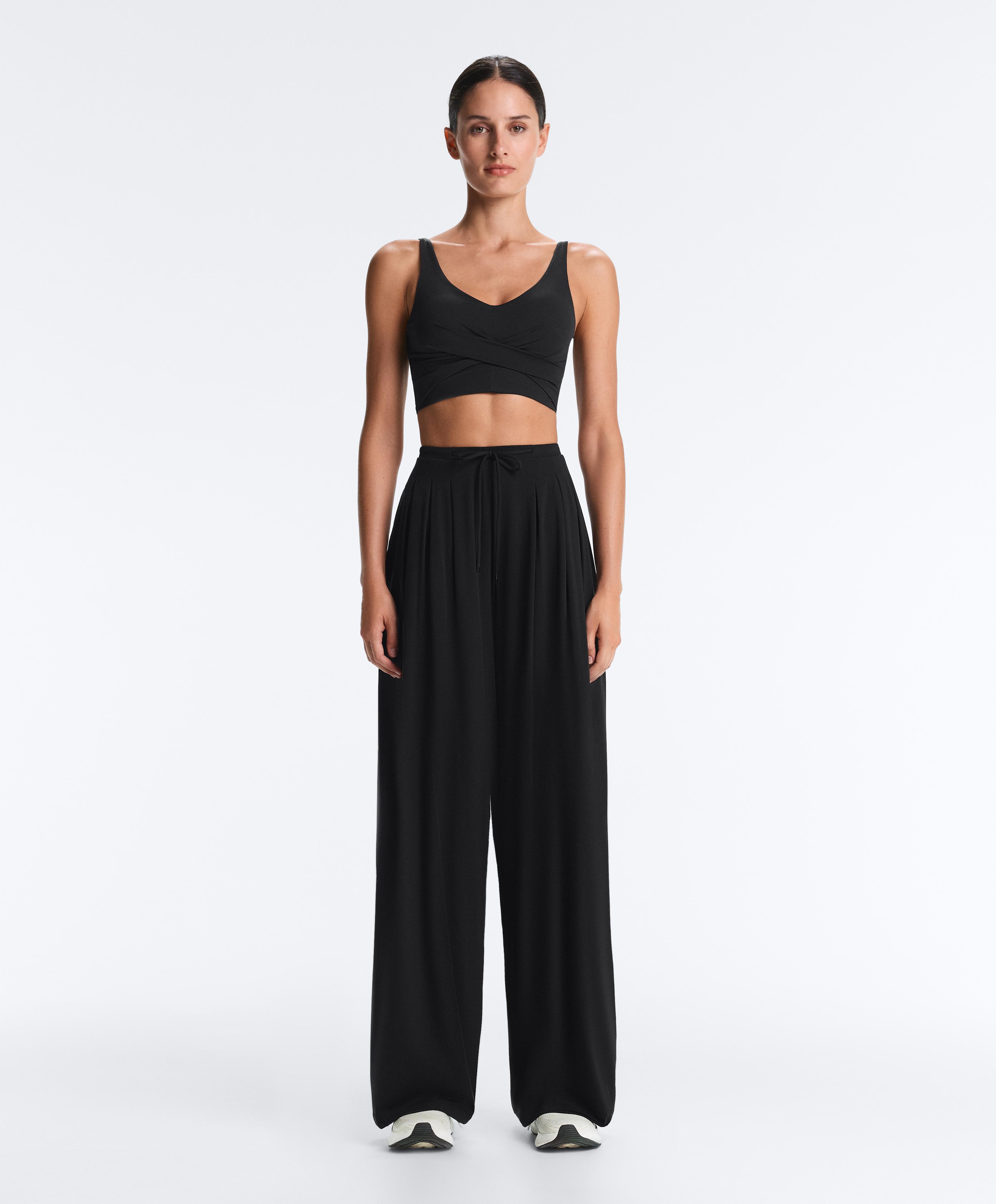 Light Touch wide leg trousers — BLACK
