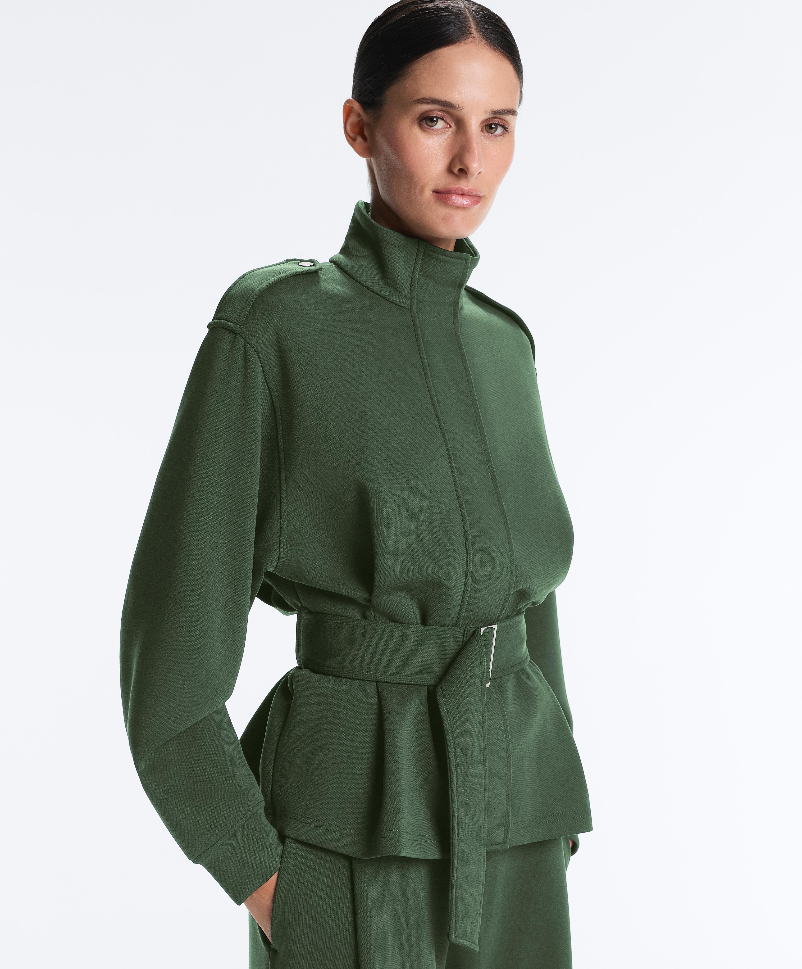 Tweill utility jacket with belt — GREEN