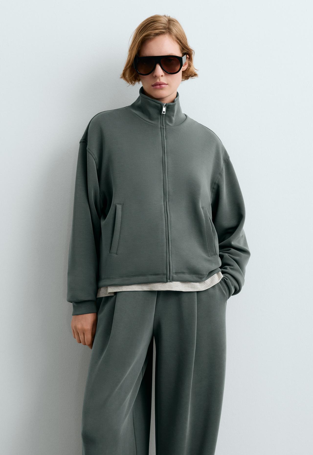 High-neck jacket with modal — OCEAN