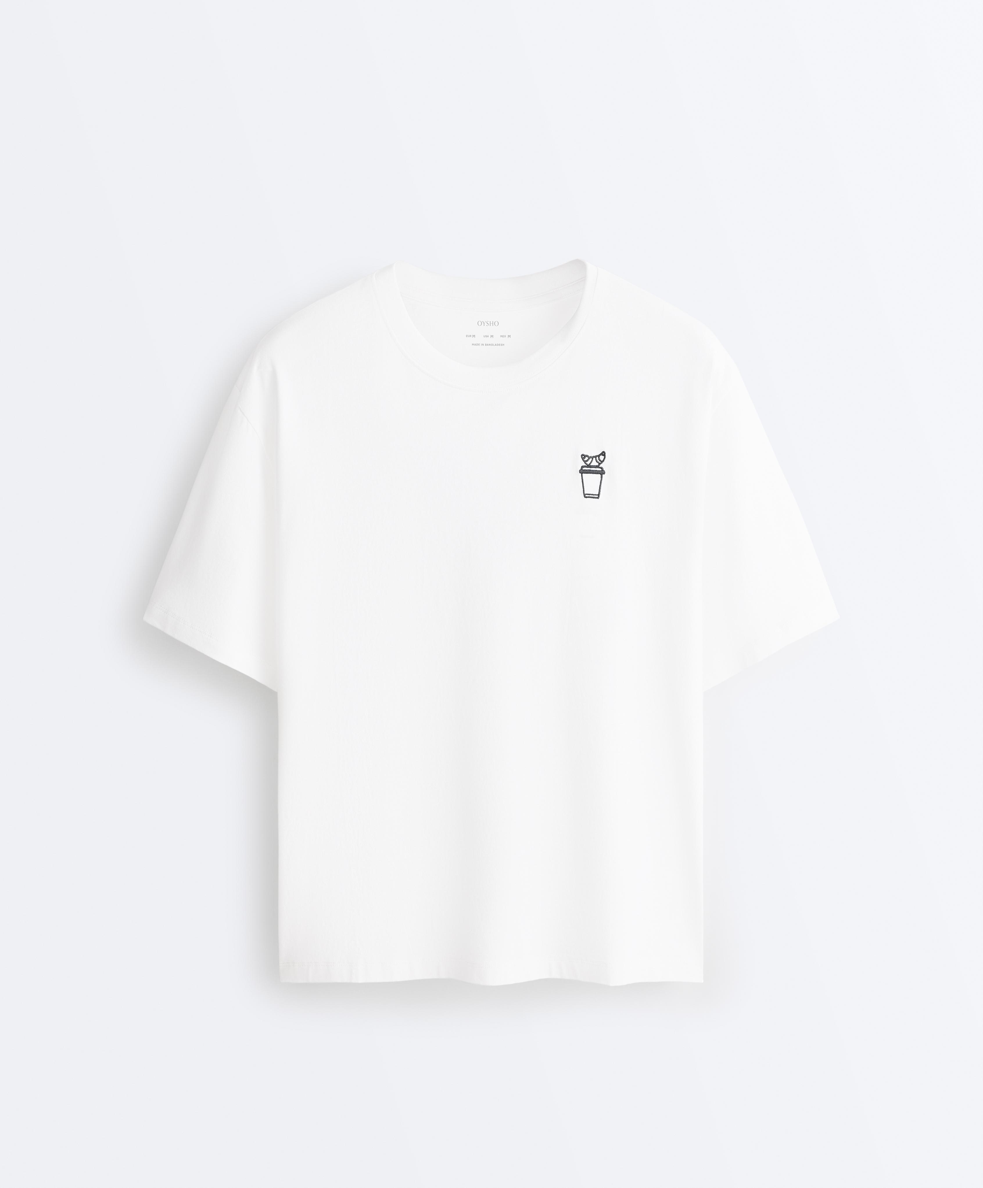 Playera Boxy texto mezcla algodón