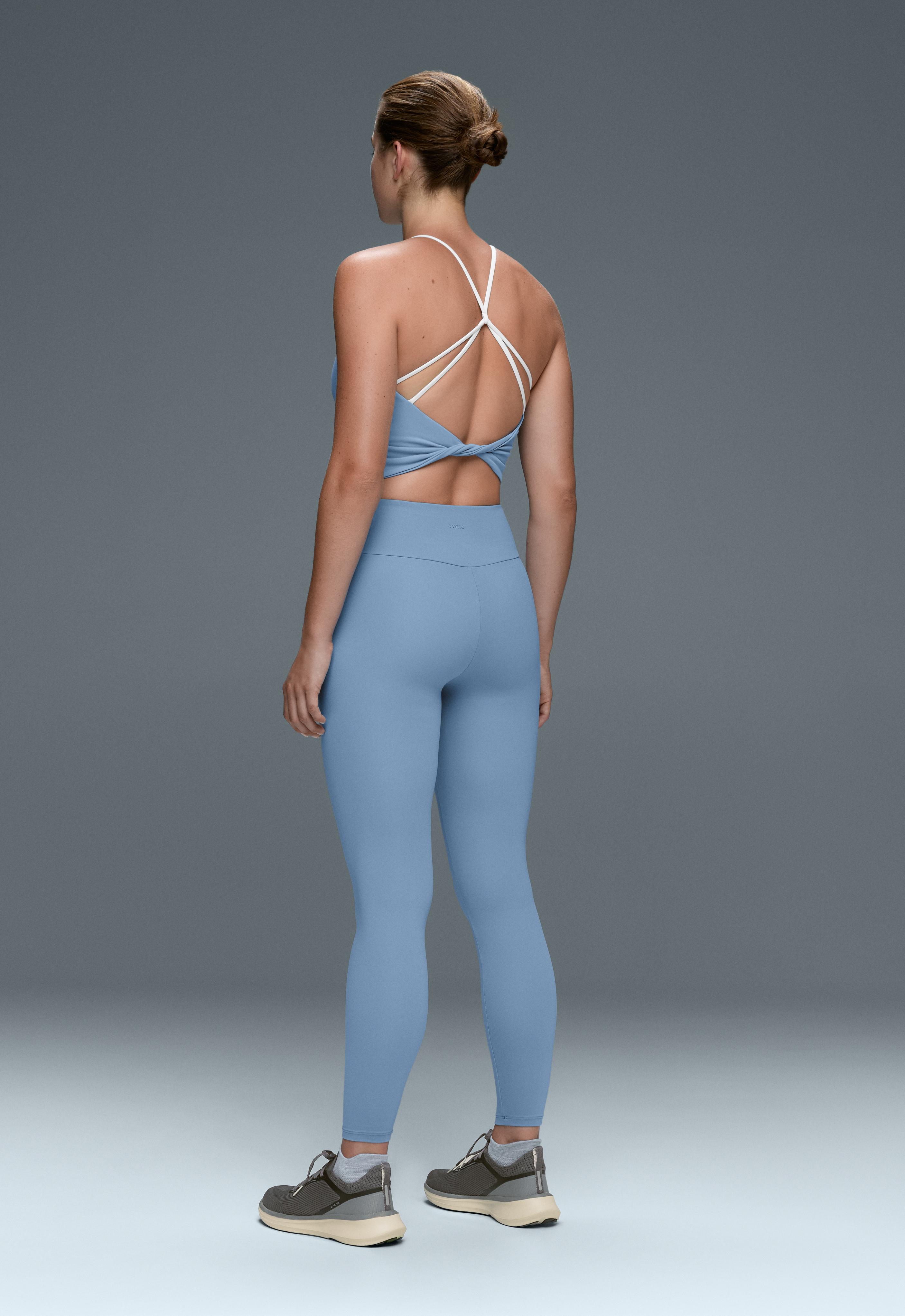 Comfortlux halter tank top with crossover straps — BLUE
