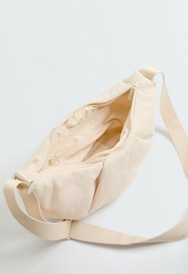 Micro-corduroy crossbody bag — ECRU 3