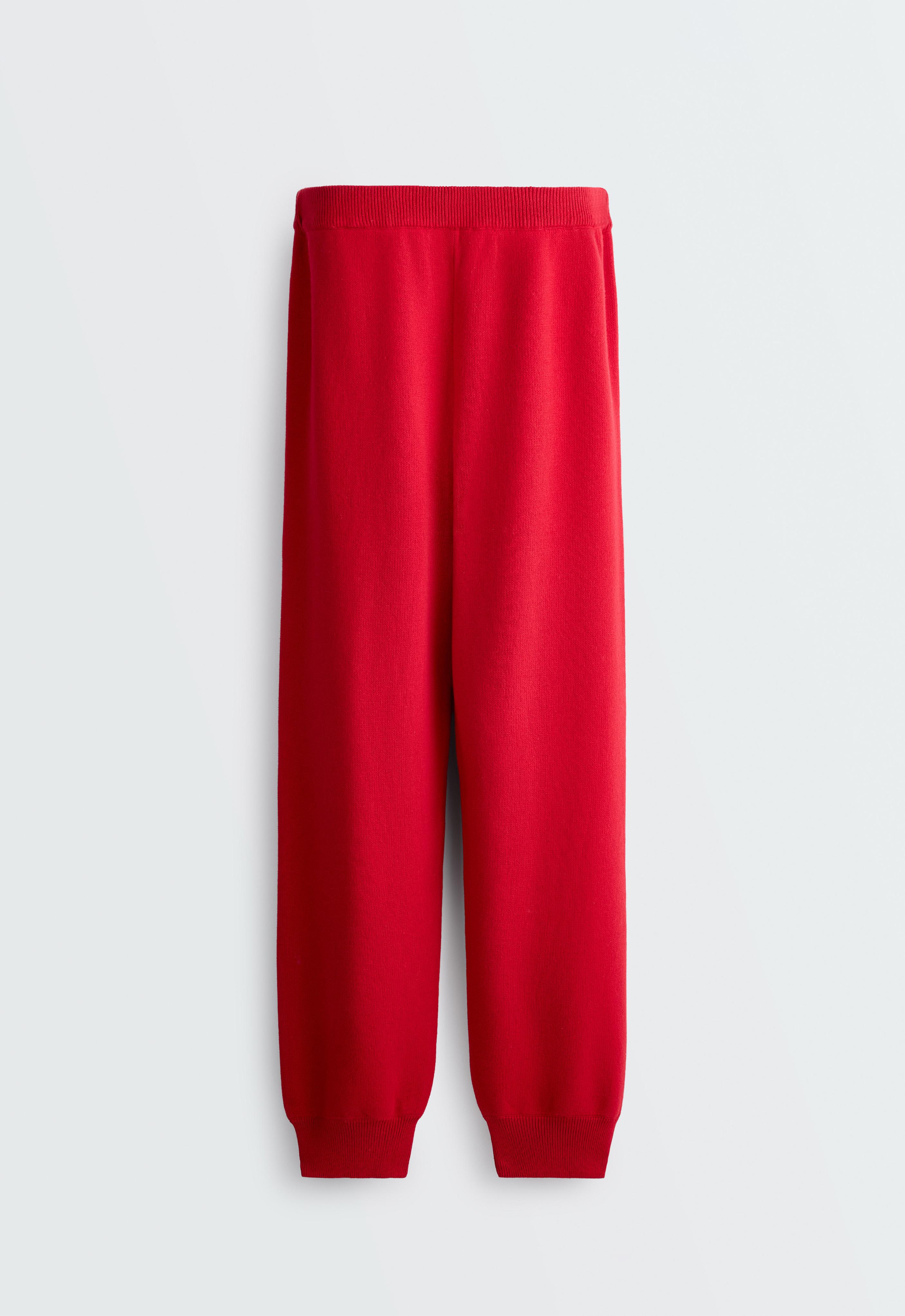 Cotton-blend knit joggers — STRAWBERRY