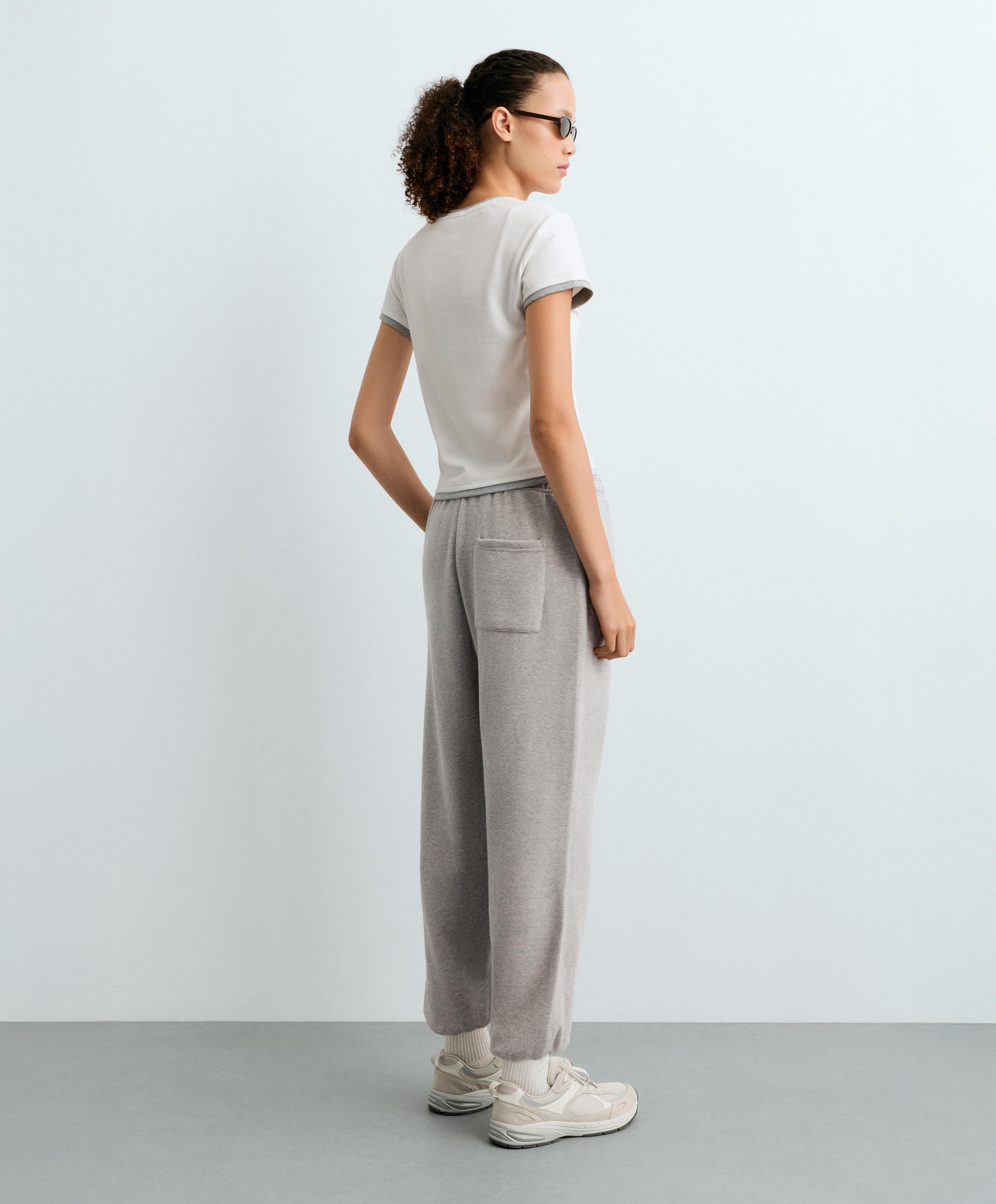 Marl fleece joggers — MID-GREY MELANGE