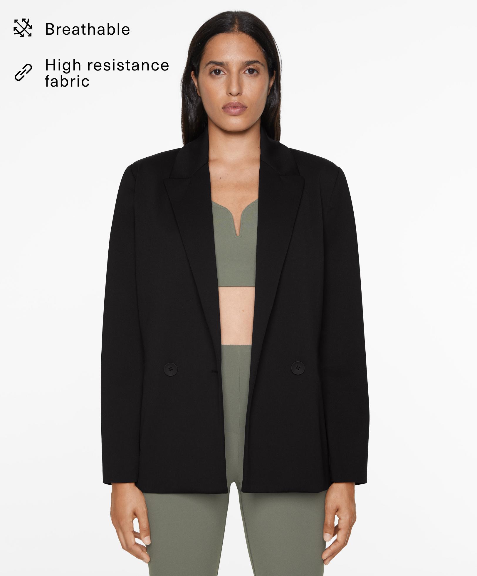 Oversize-Blazer in Neopren-Optik