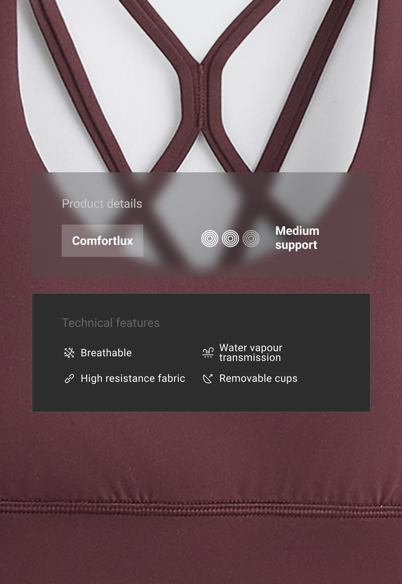حمالة صدر رياضية Comfortlux متوسطة التثبيت بكبات
