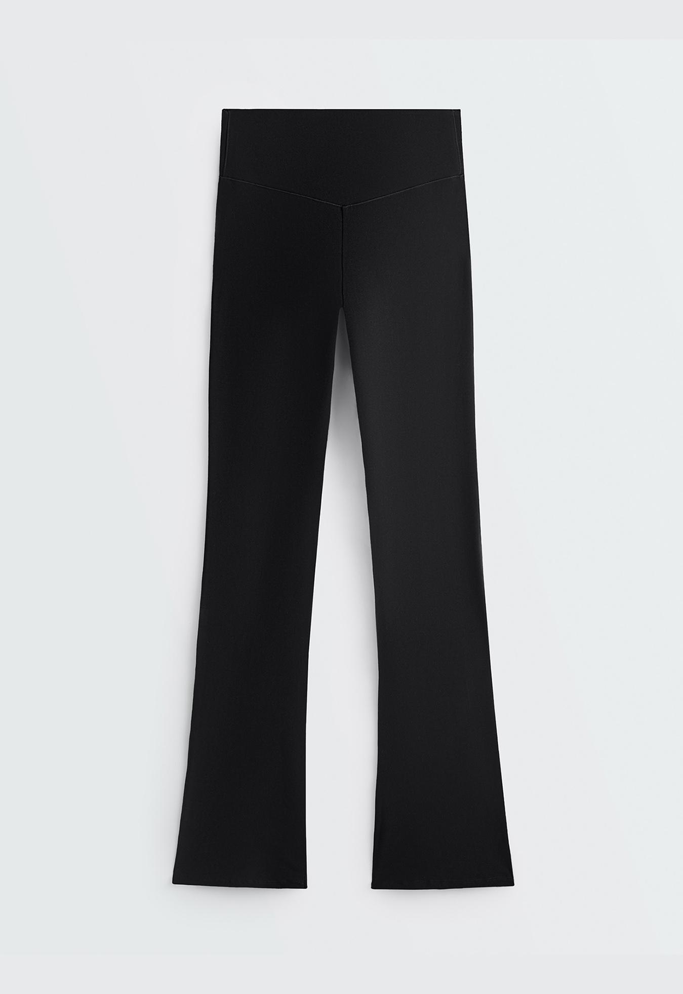 Evermove high rise flare trousers — BLACK
