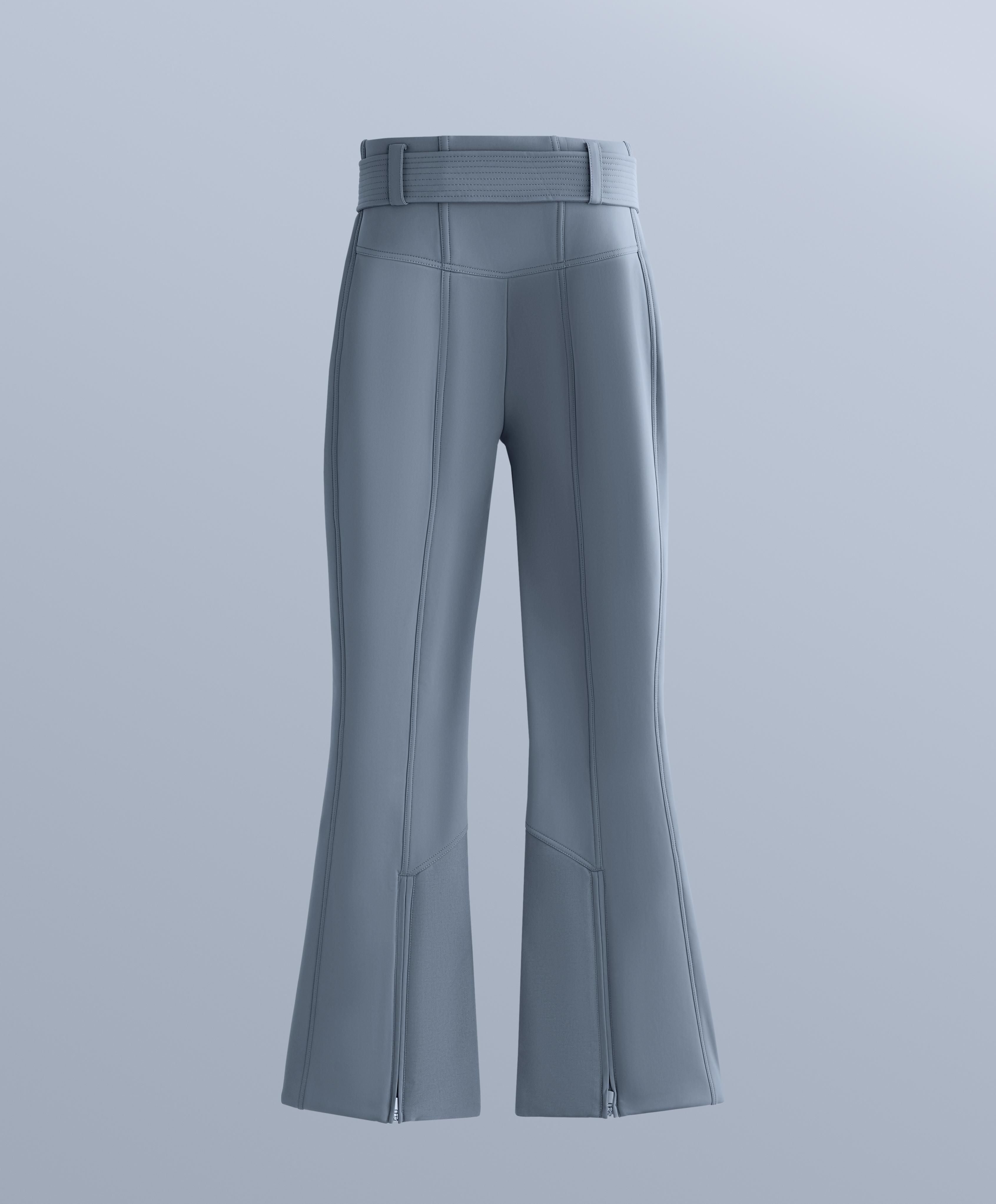 Water-resistant high-rise flare stretch SKI trousers — GREY-BLUE