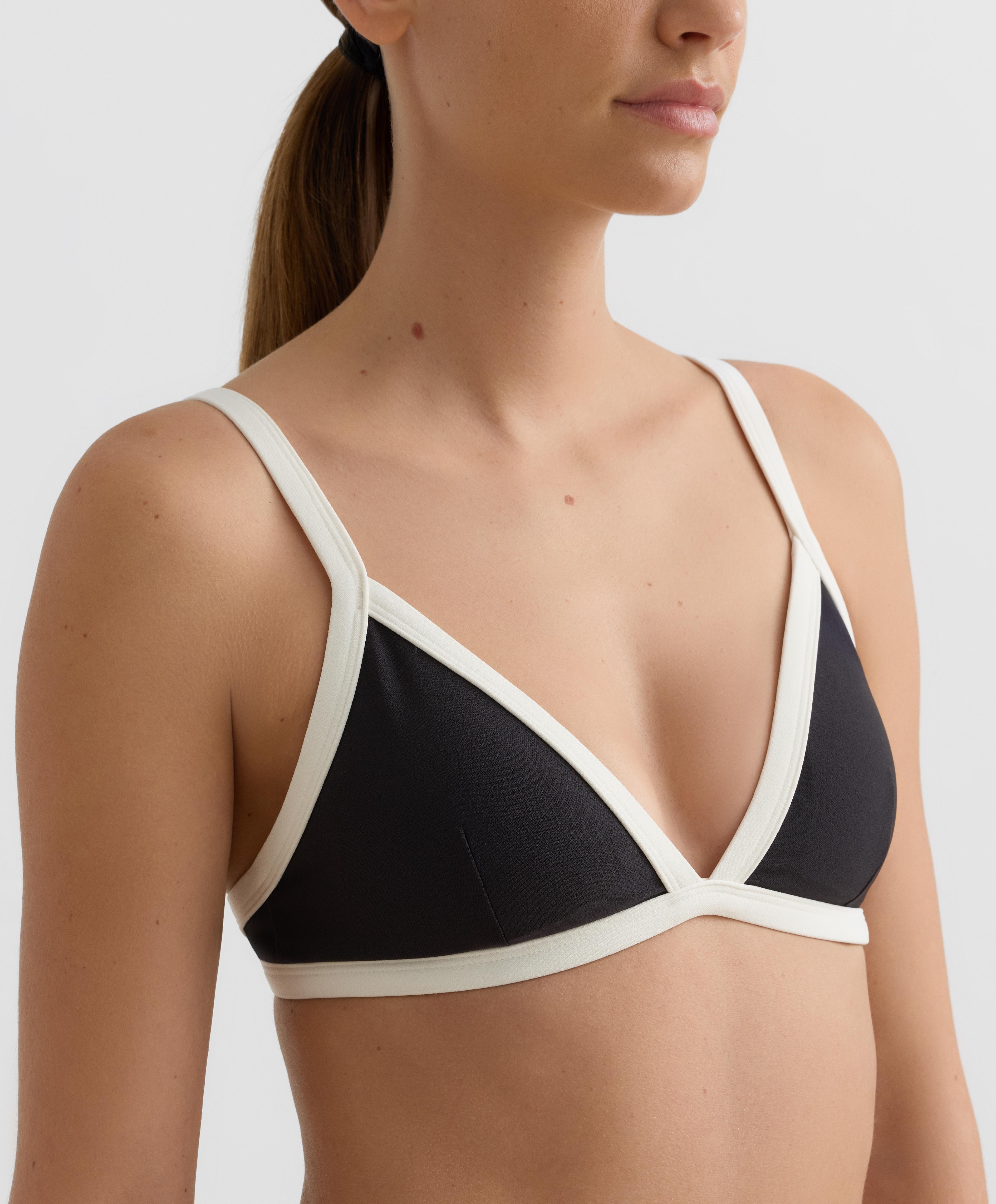 Contrast trim triangle bikini top Contrast trim triangle bikini top