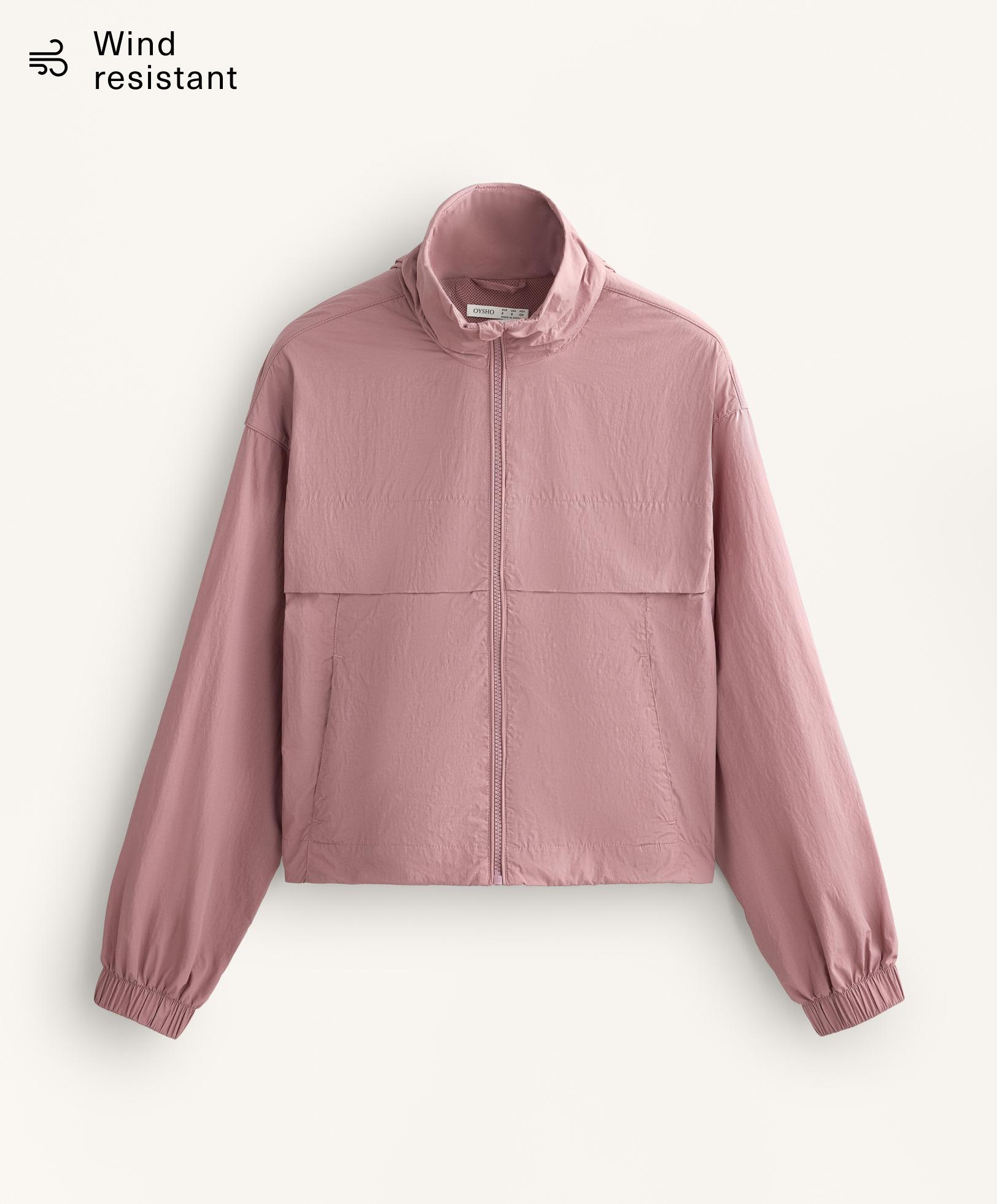 Water-repellent track jacket — SOFT PINK