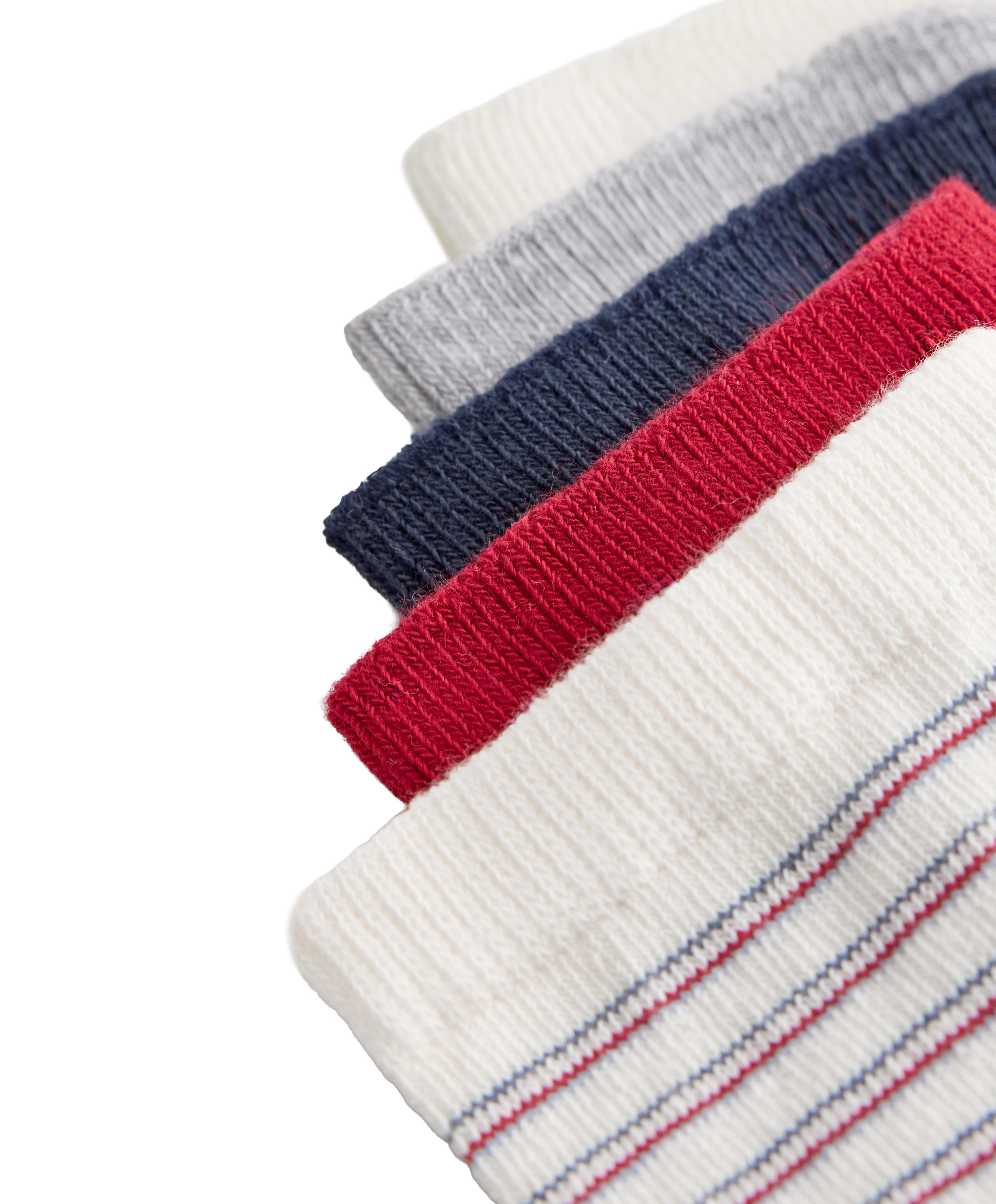 5 pairs of cotton blend quarter socks — BRIGHT RED