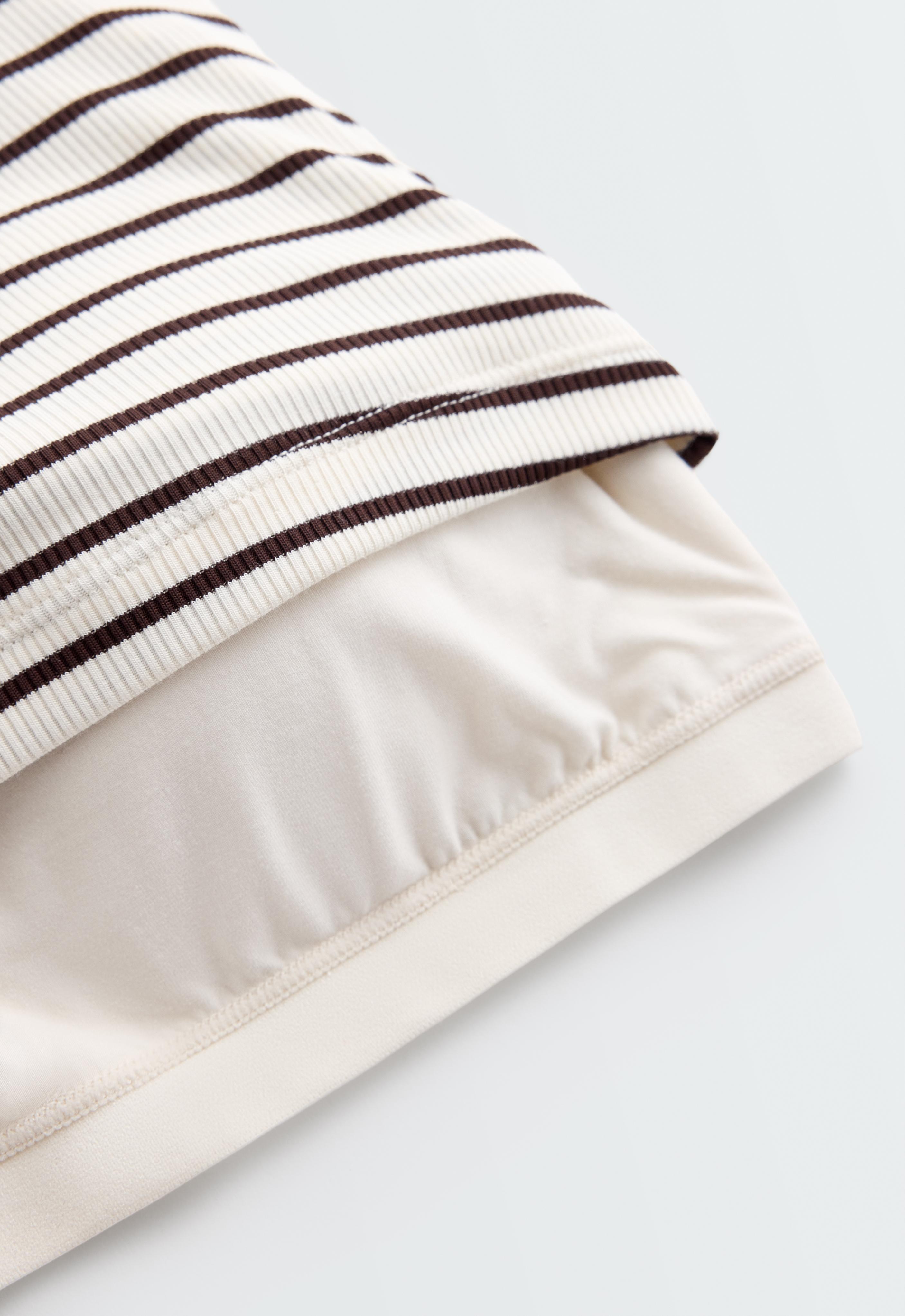 Long modal rib stripe tank top — DARK BROWN