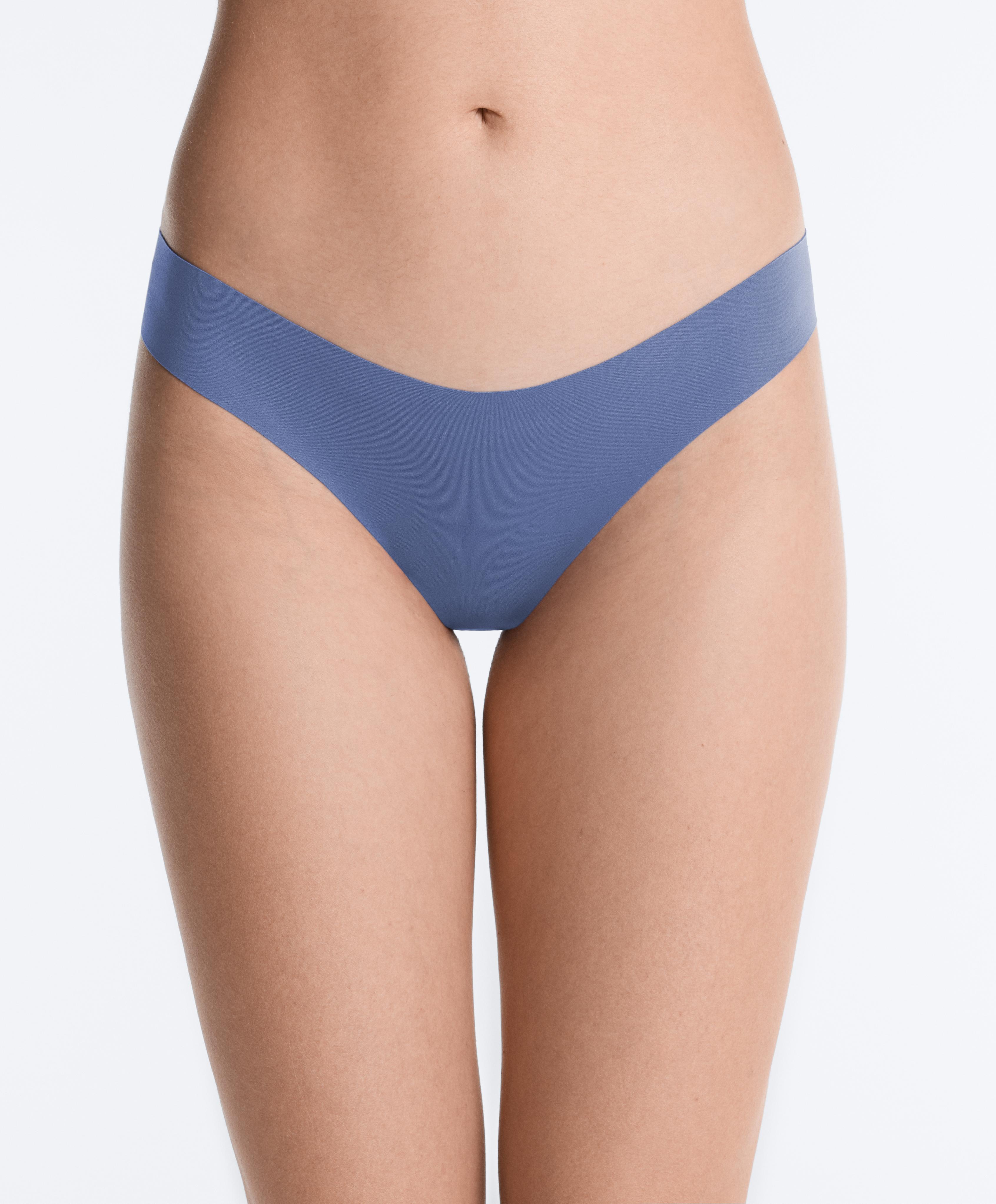 5 laser-cut invisible polyamide blend V-cut bikini briefs — MID-YELLOW