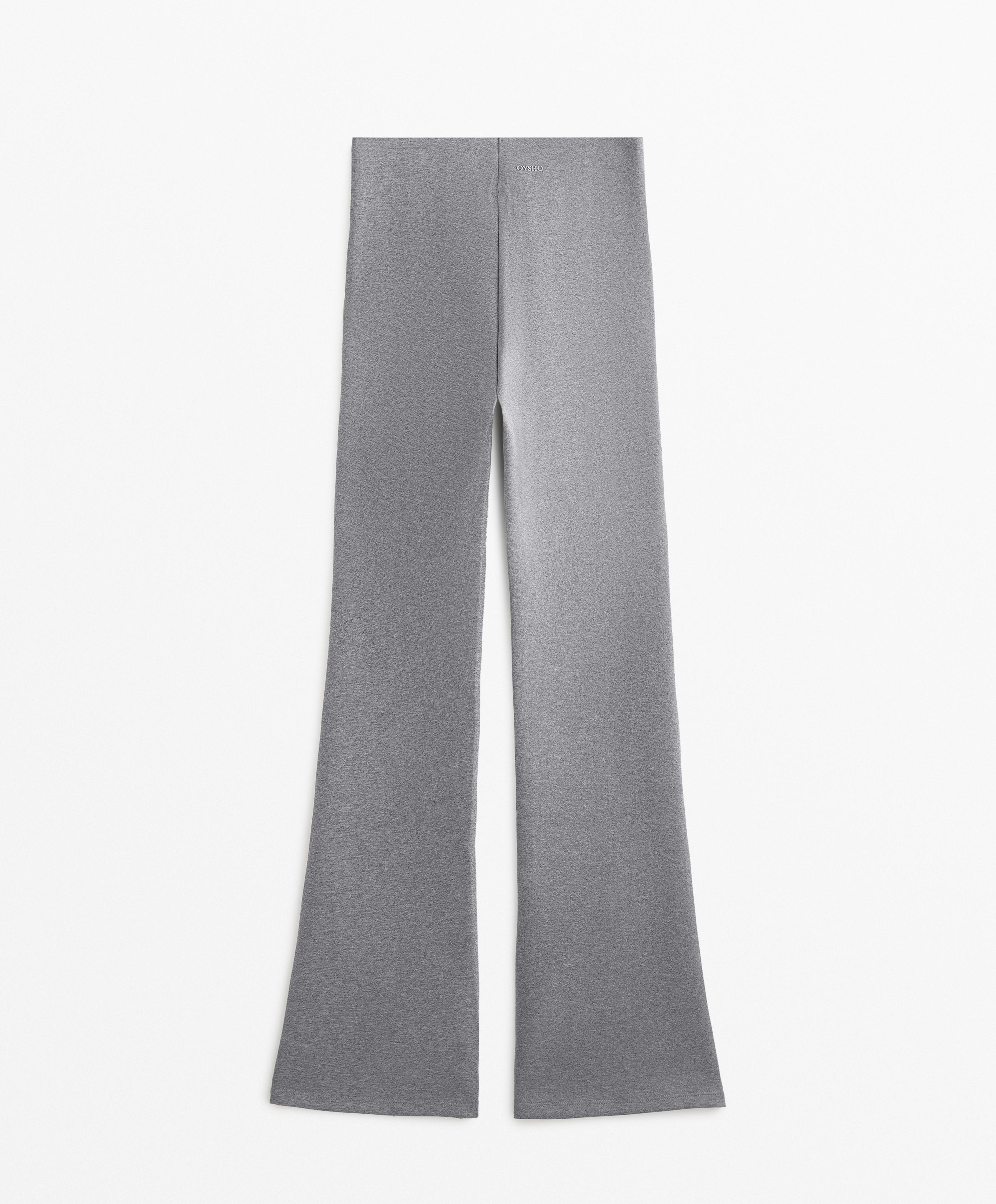 Neoprene-effect flare trousers