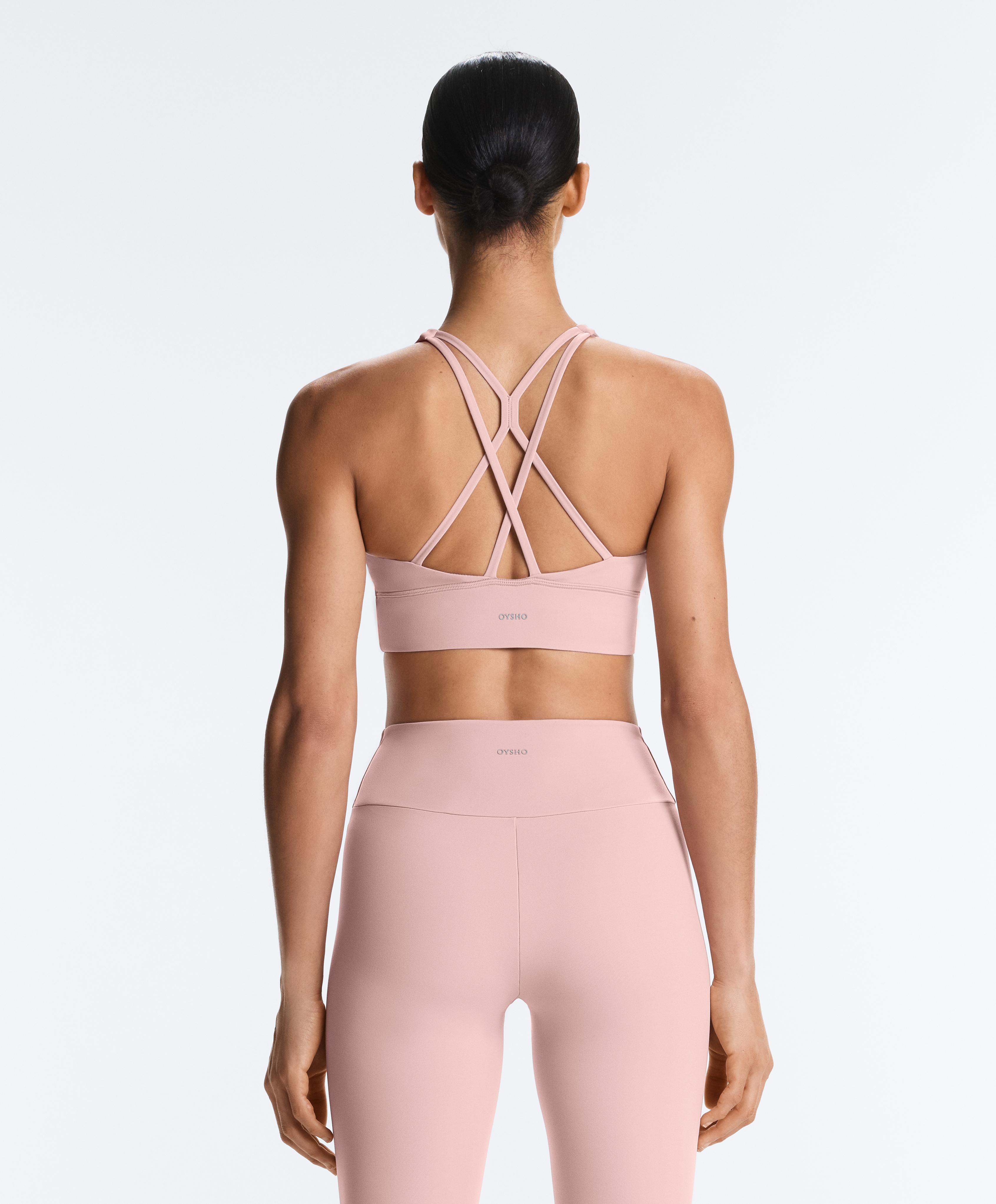 Medium-support Comfortlux sports bra with cups — NUDE PINK