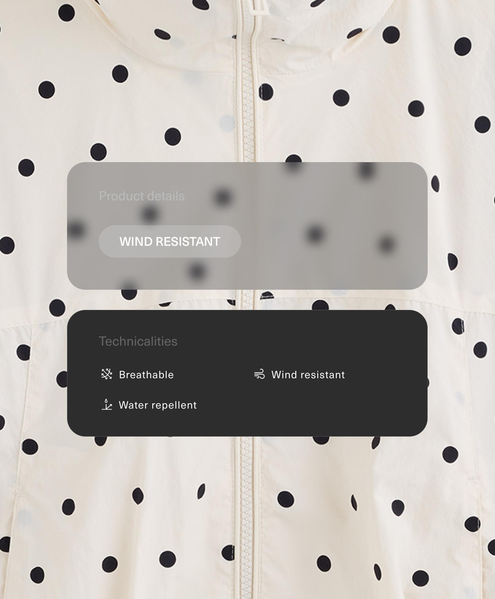 Chamarra con lunares repelente al agua