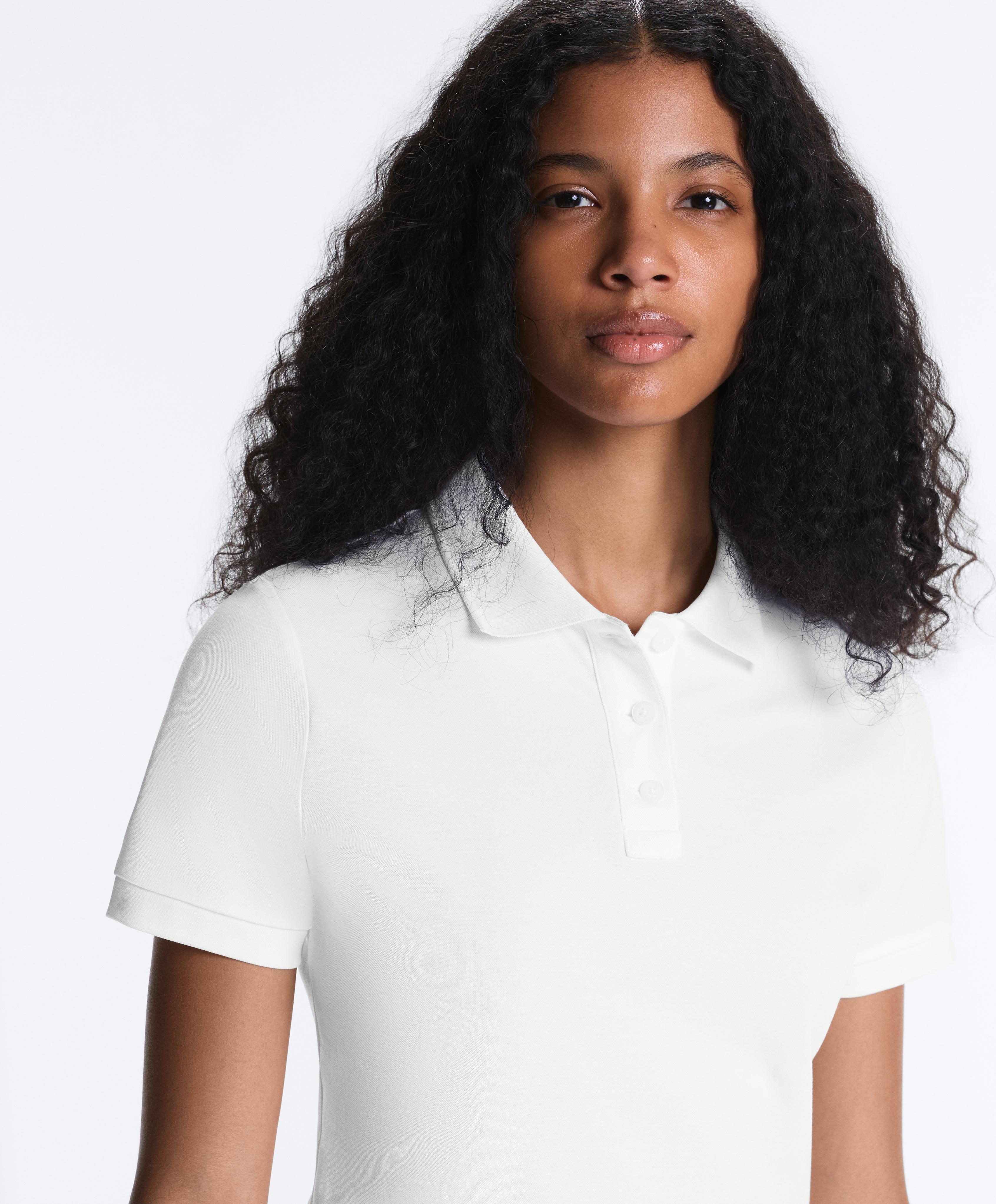 Slim-fit piqué cotton polo shirt — WHITE