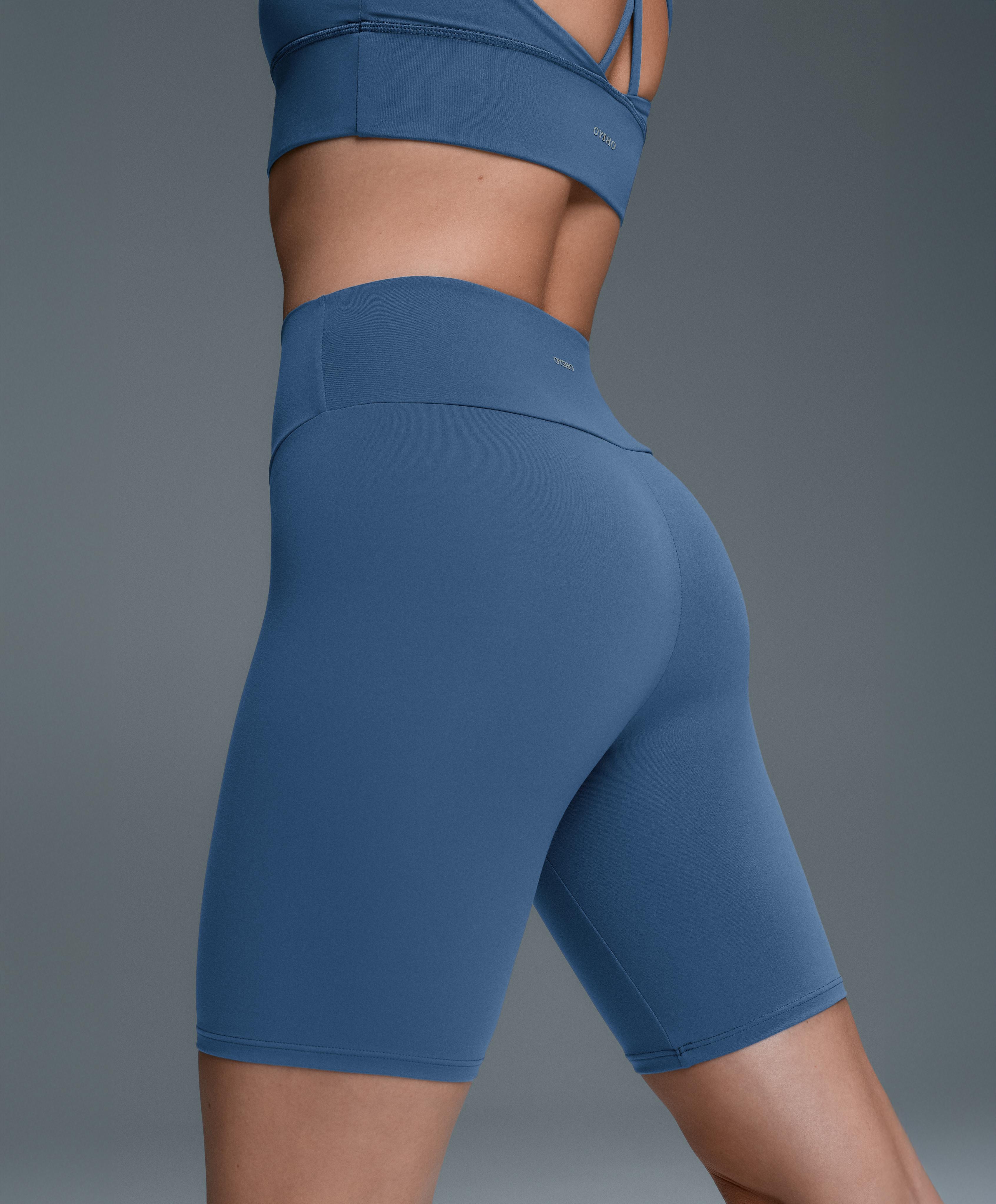 Comfortlux high-rise 20cm biker leggings — MID GREY-BLUE