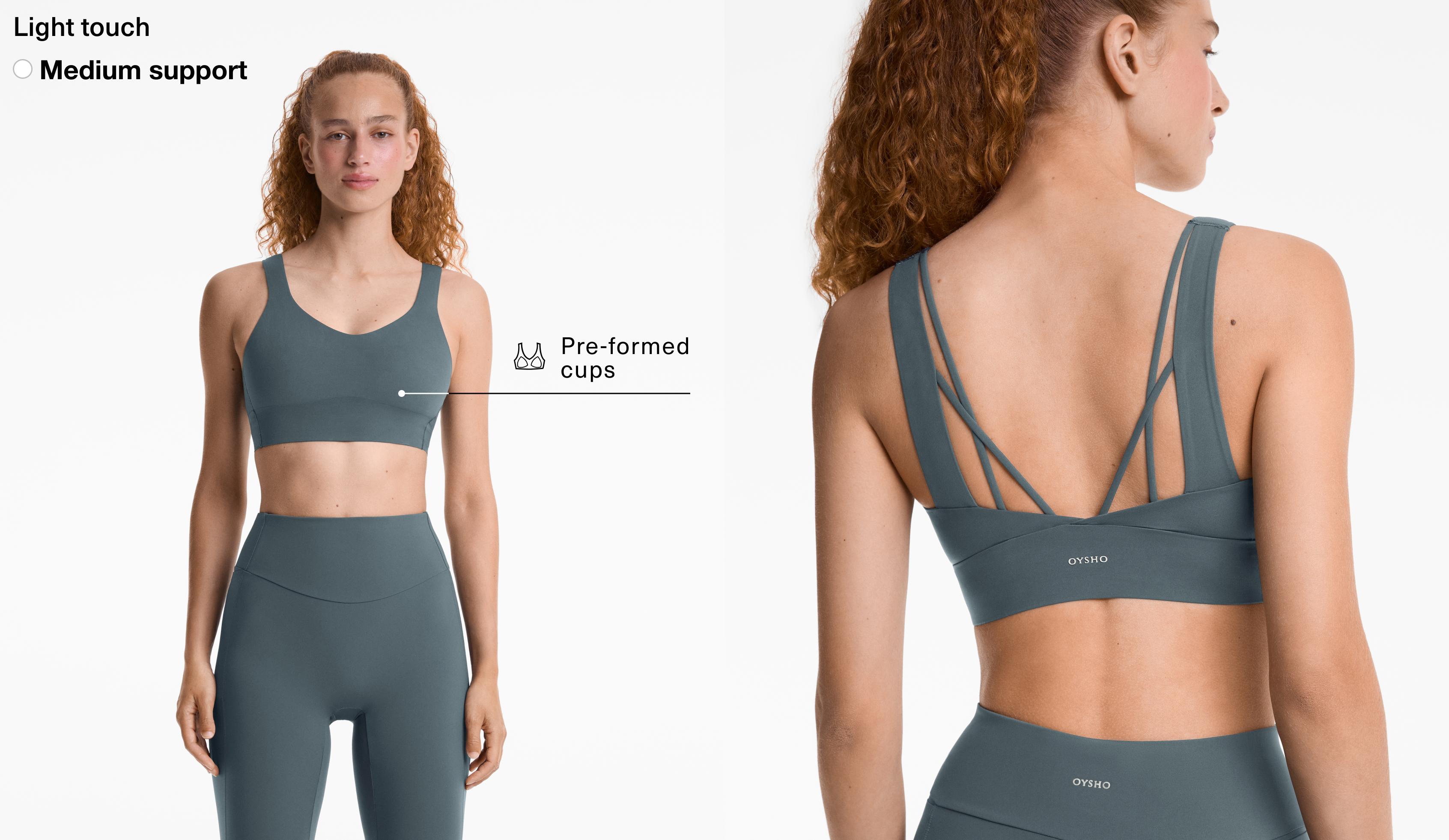 Light touch medium-support sports bra