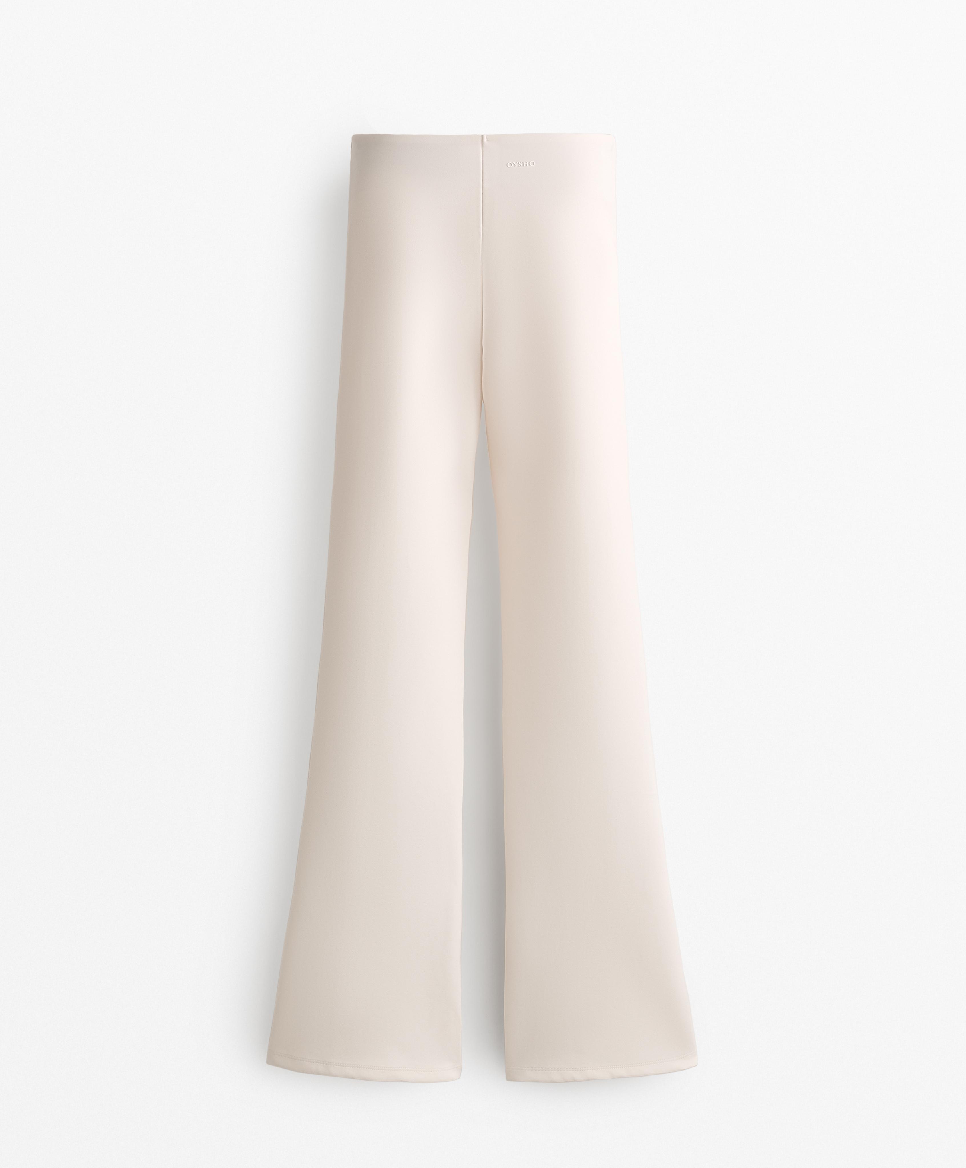 Neoprene-effect flare trousers