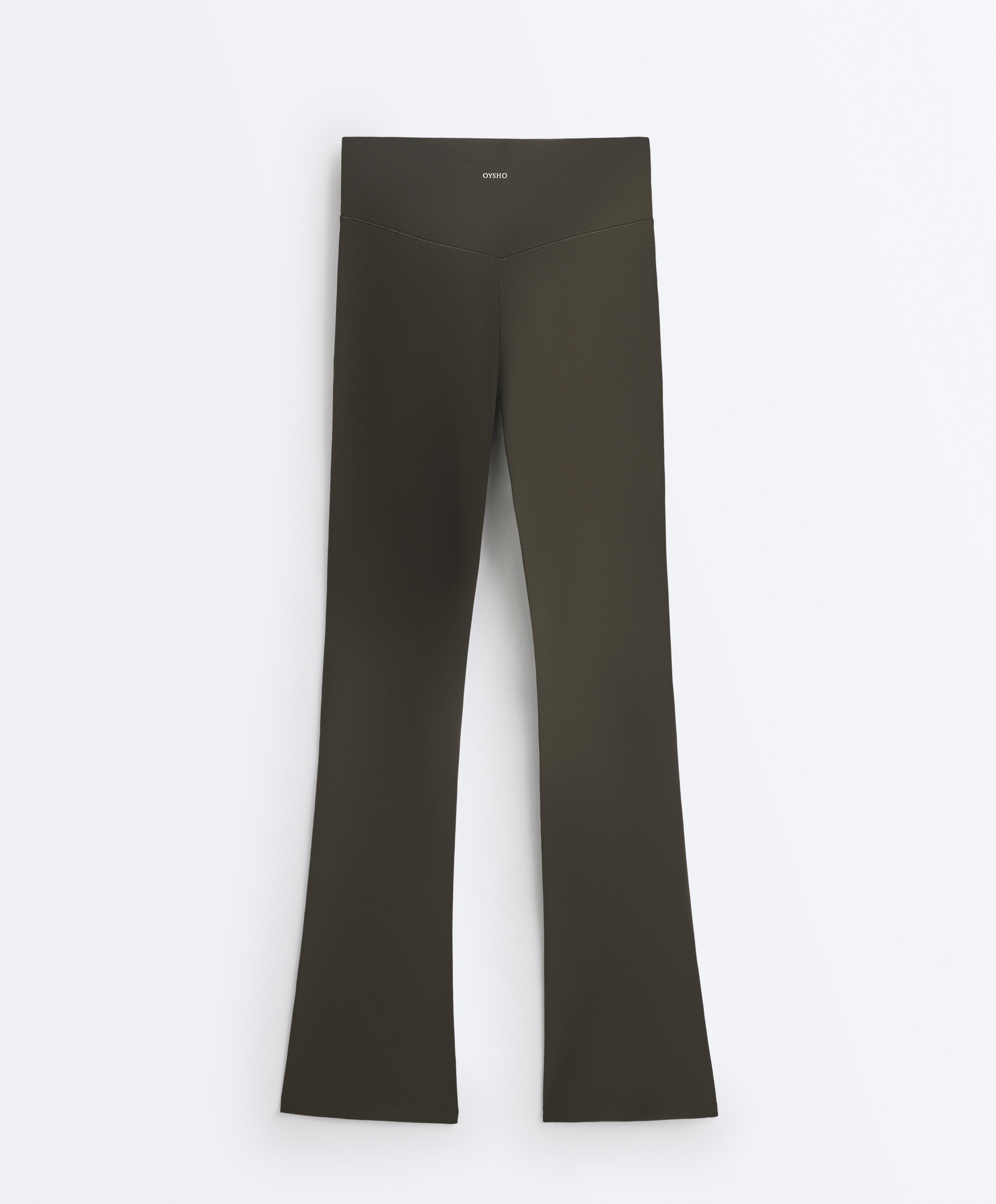 Evermove high rise flare trousers — BROWN