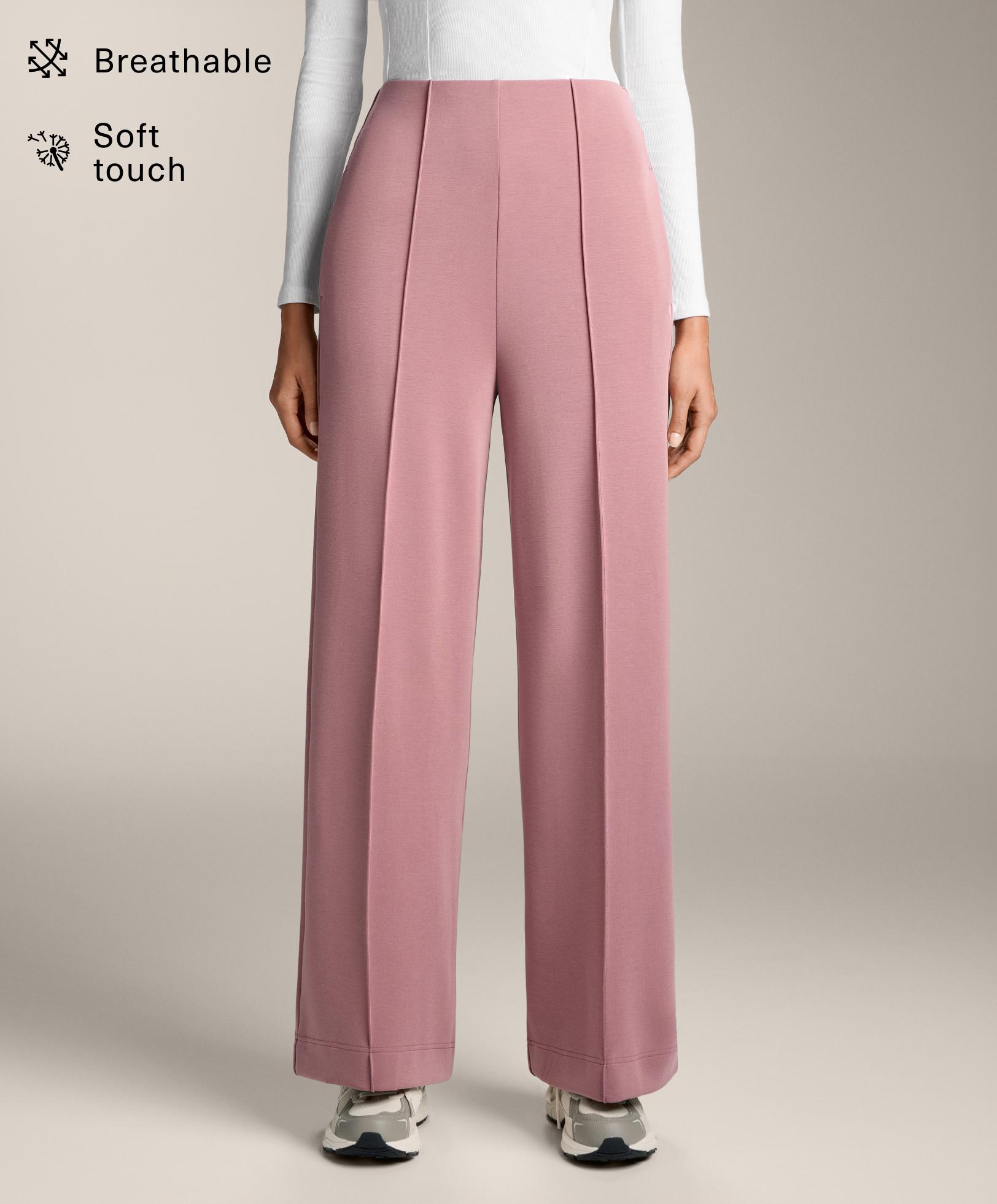 بنطلون مستقيم بثنية أنبوبية ناعم الملمس - تنزيلات