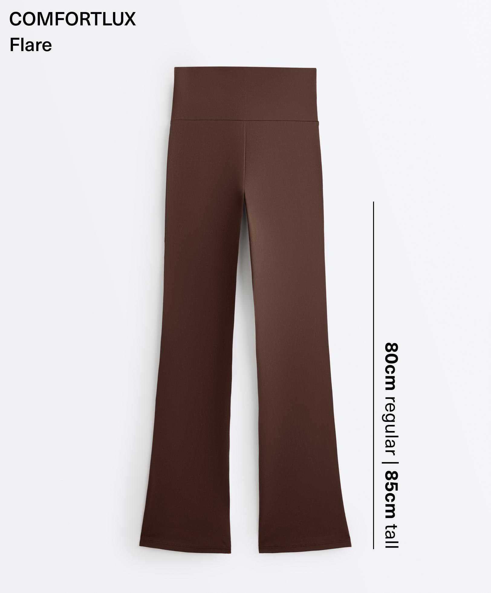 High-rise Comfortlux flare trousers — BROWN