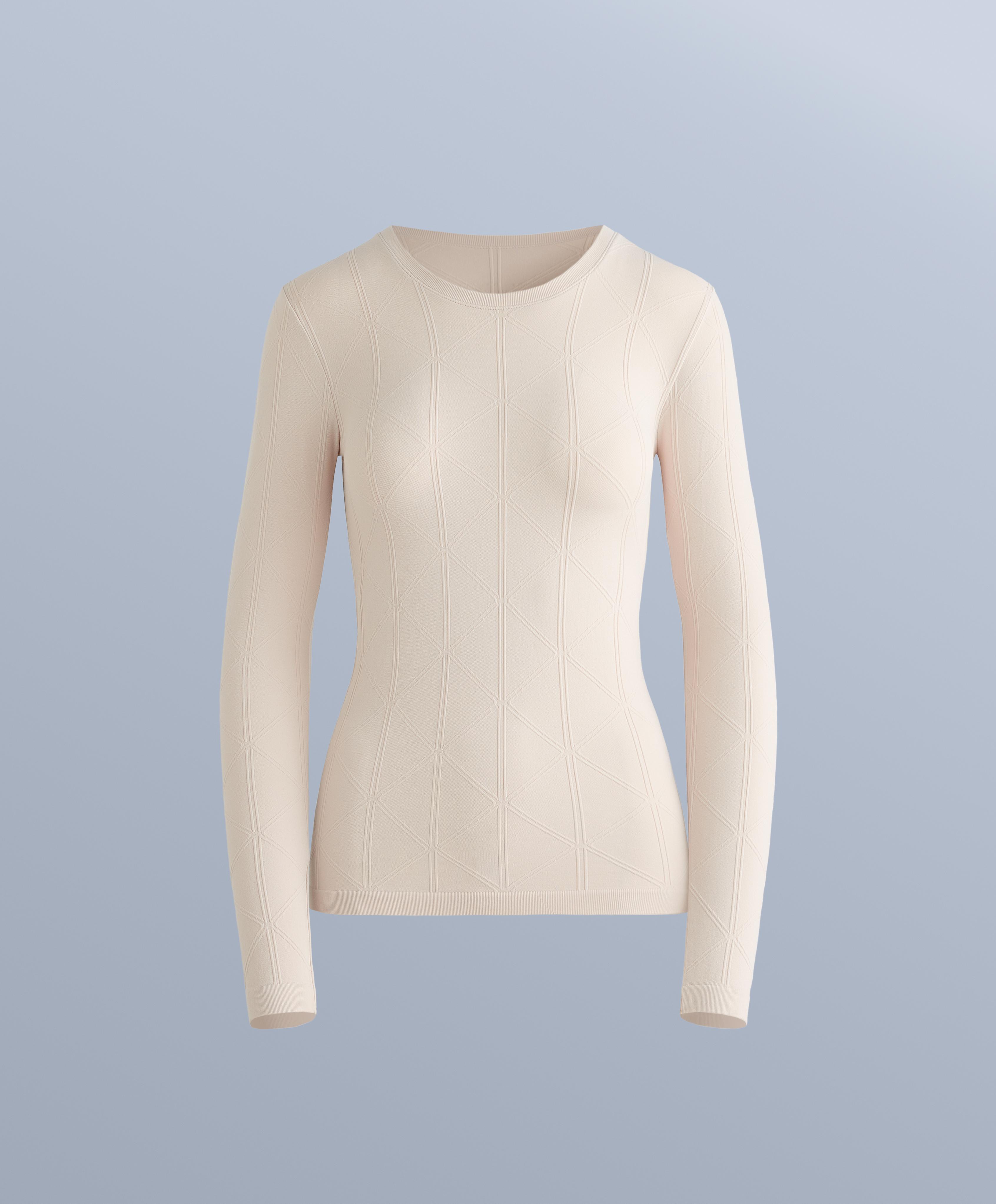 Thermal seamless jacquard base layer T-shirt — PALE MINK