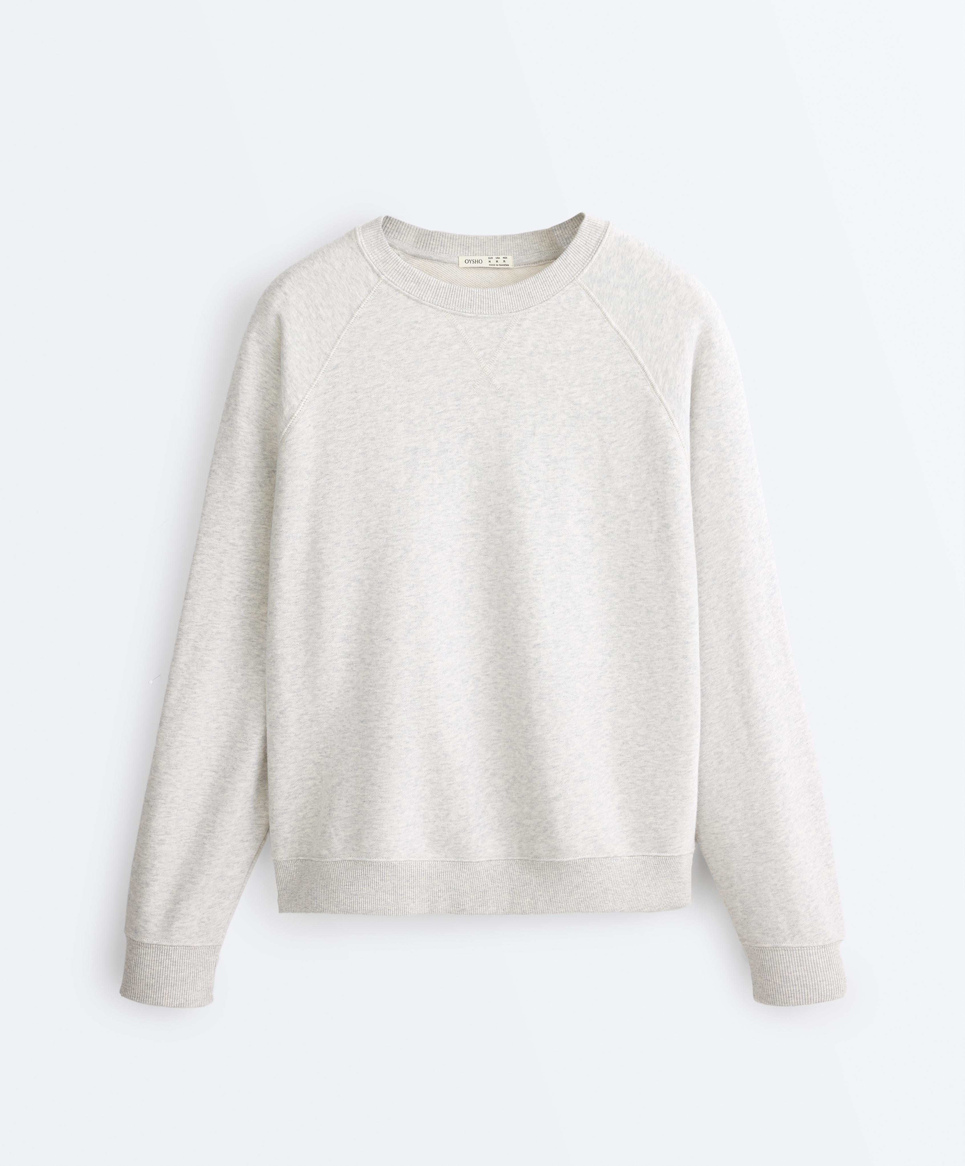 Sweat col rond en molleton chiné Sweat col rond en molleton chiné
