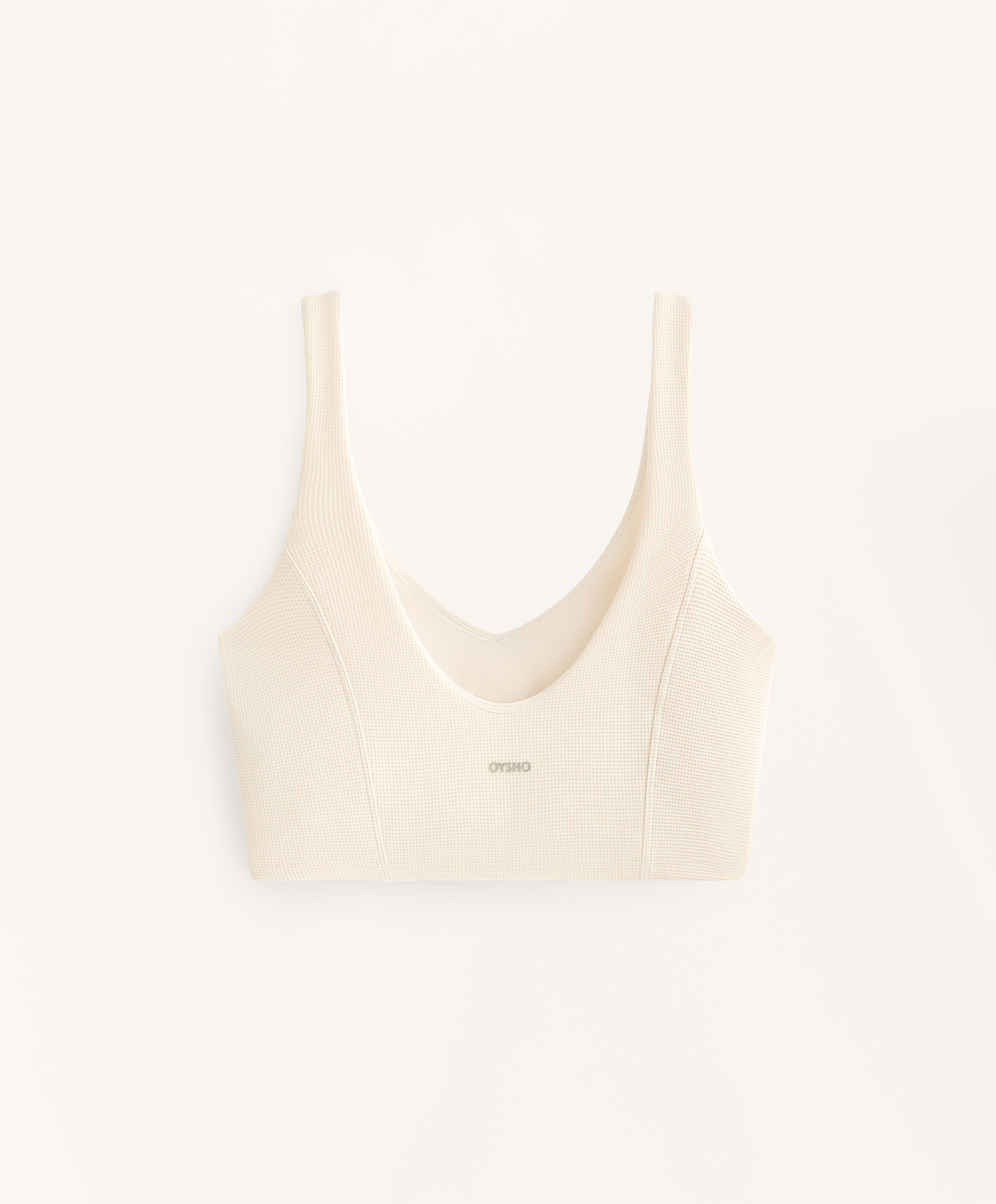 Waffle V-neck top