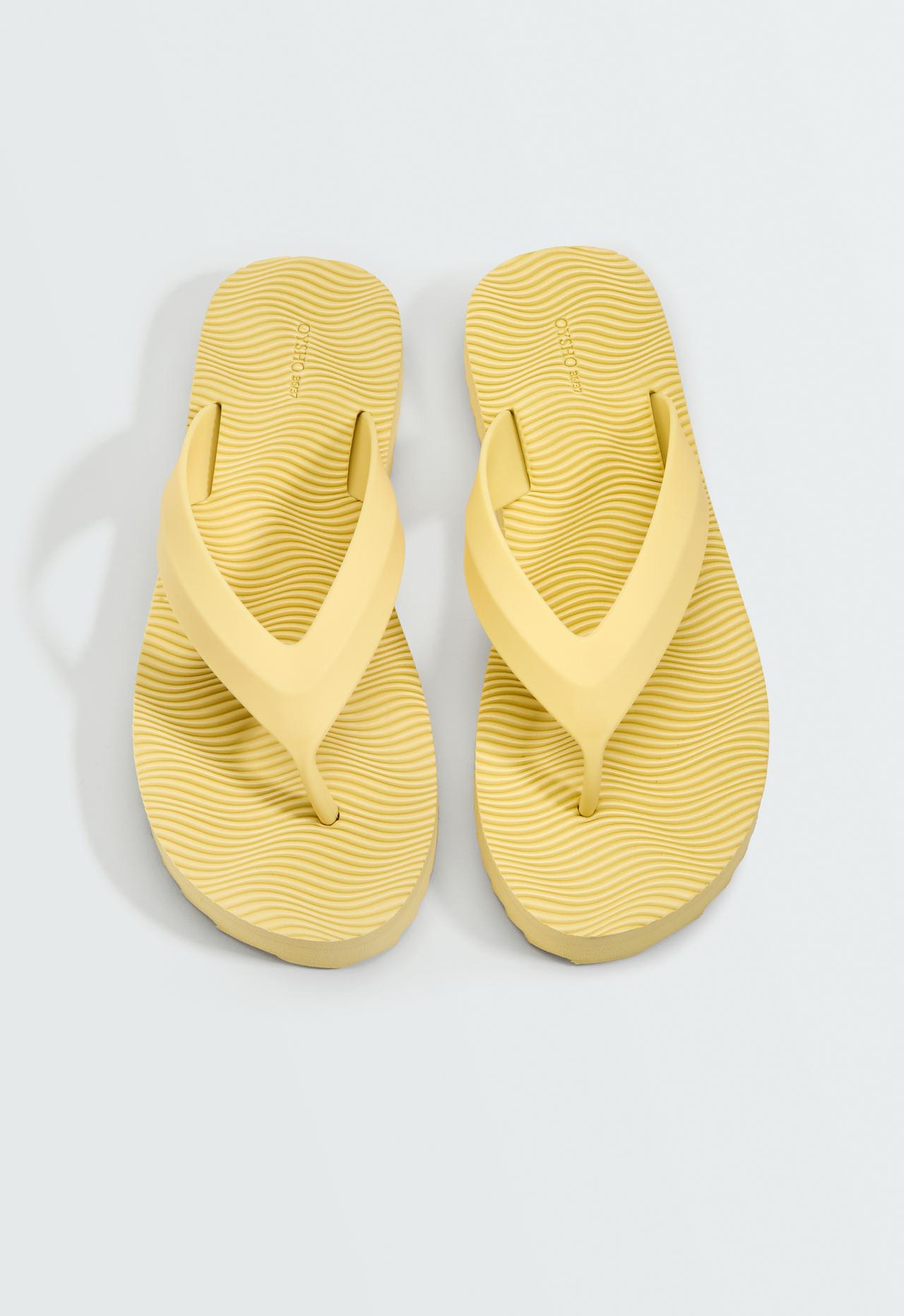 Textured platform beach sandals — YELLOW