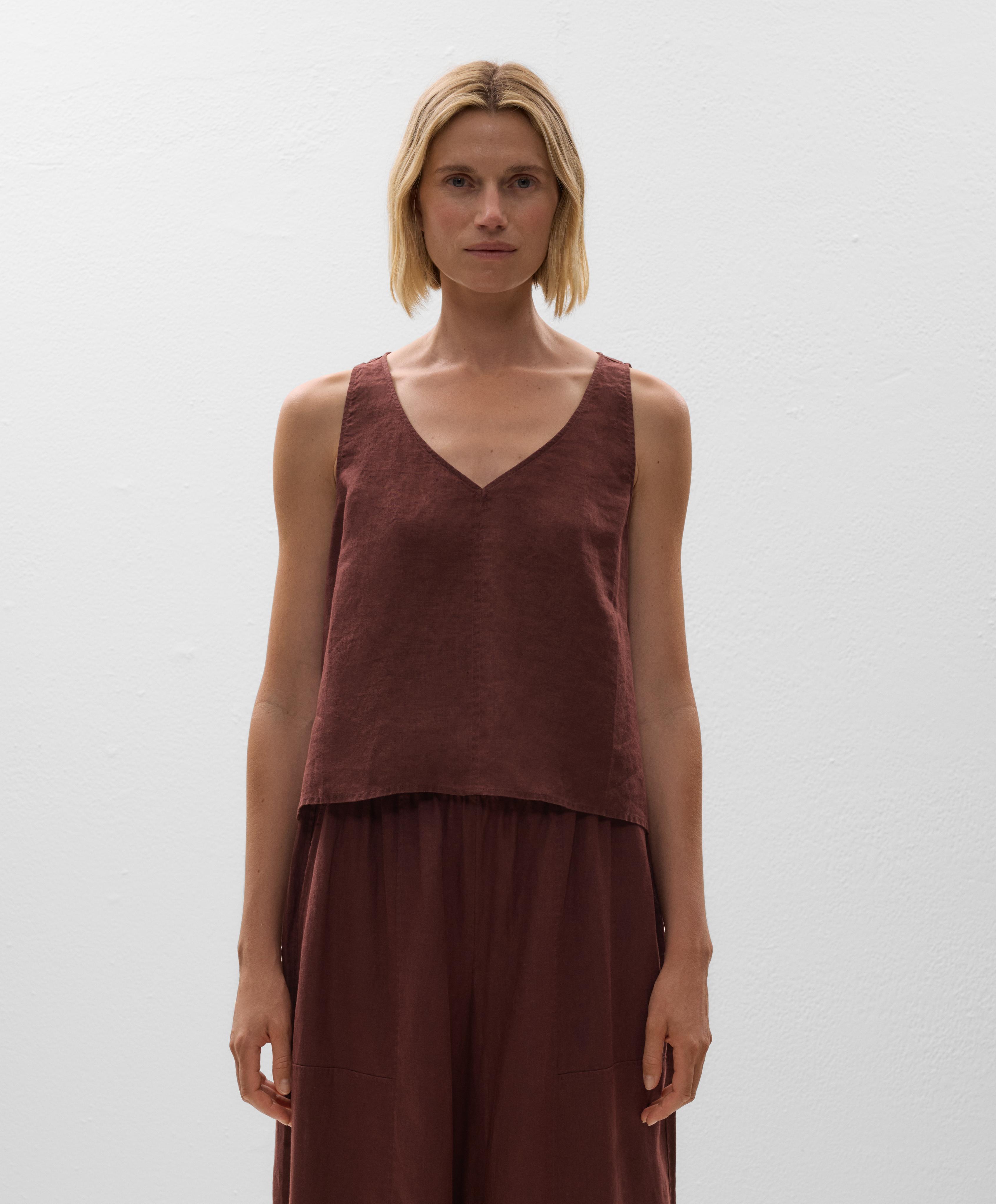 V-neck 100% linen top V-neck 100% linen top