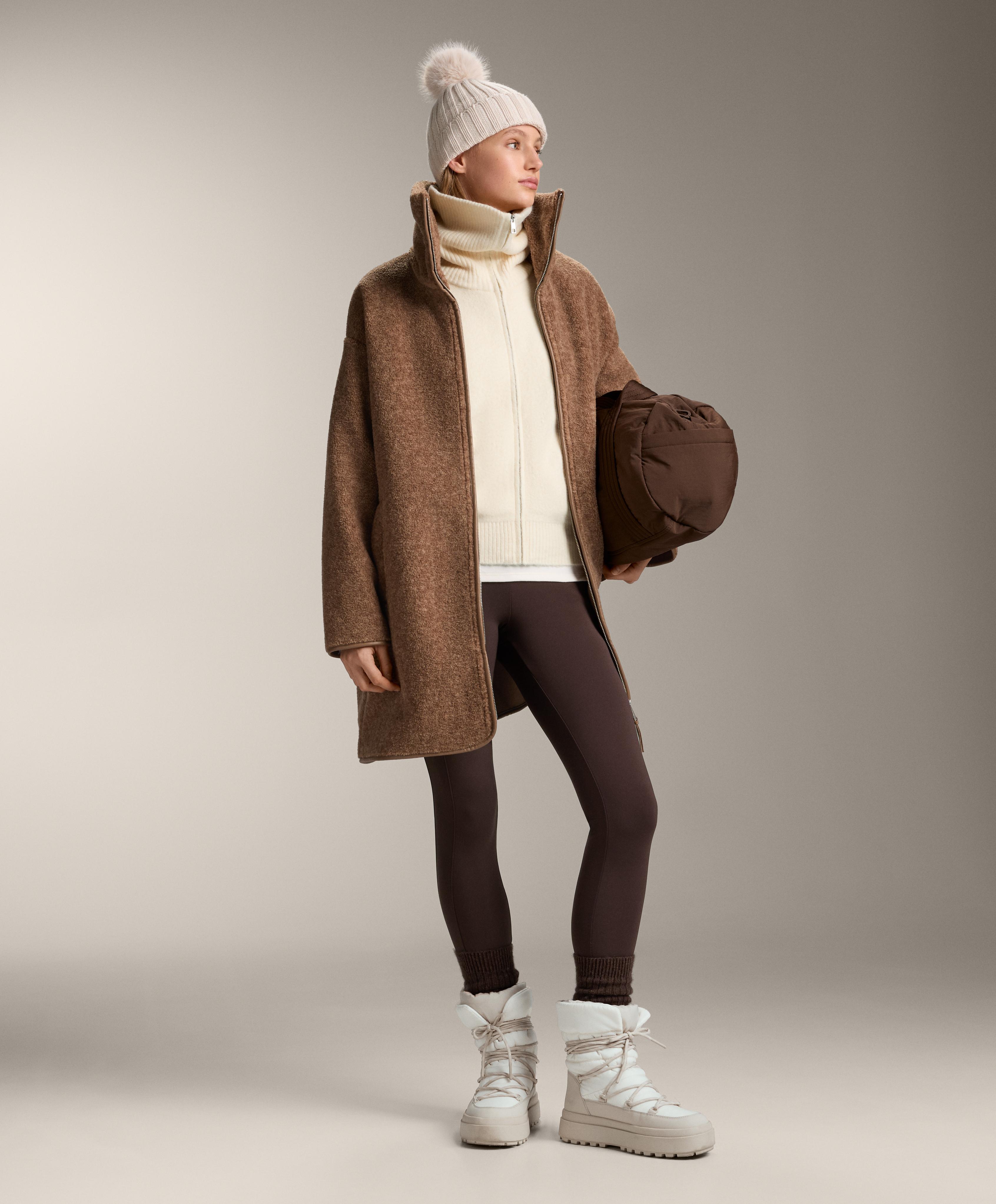 Long faux-shearling jacket — TAN MELANGE