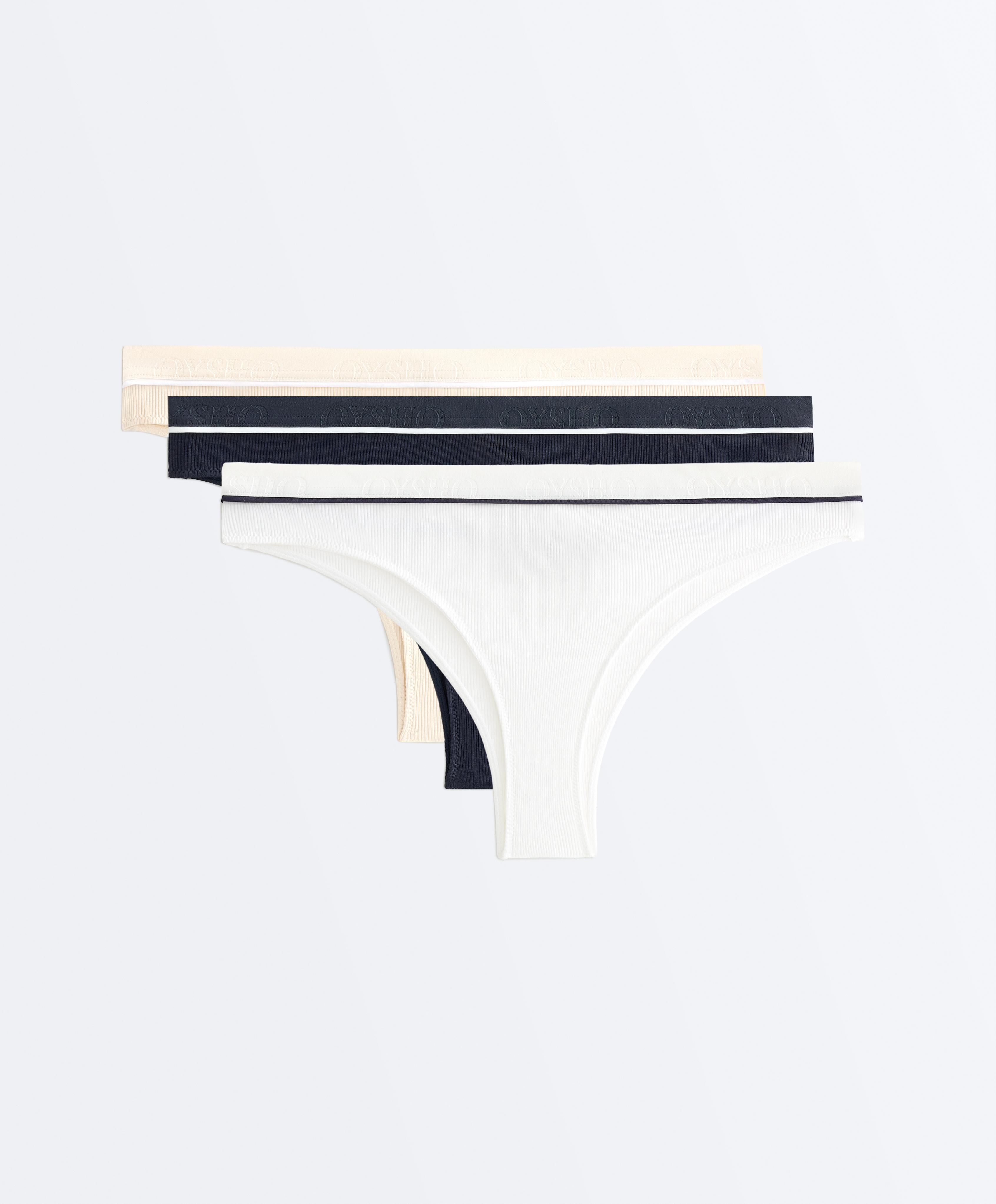3 rib cotton blend Brazilian briefs