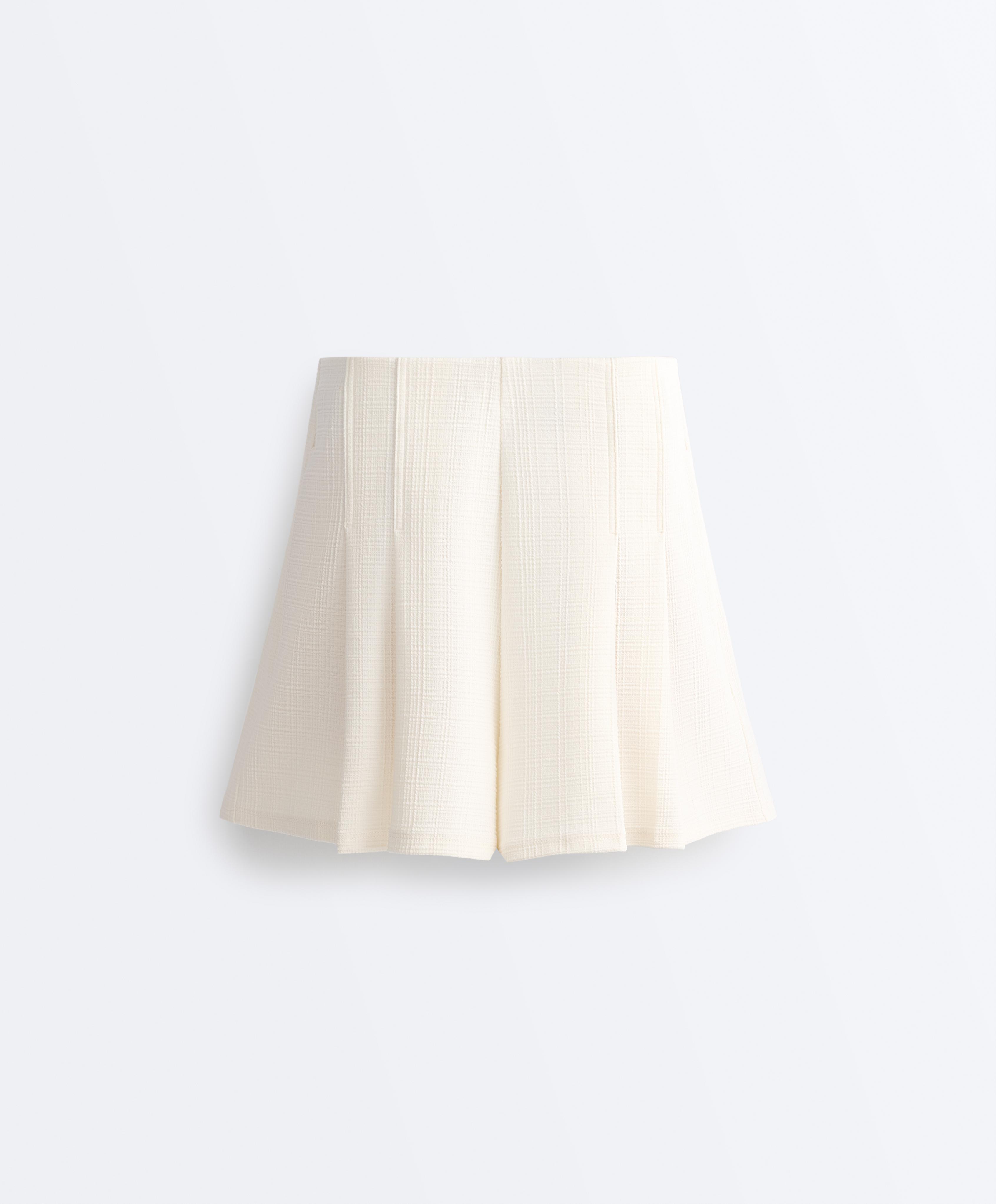 Striped textured cotton bermuda shorts