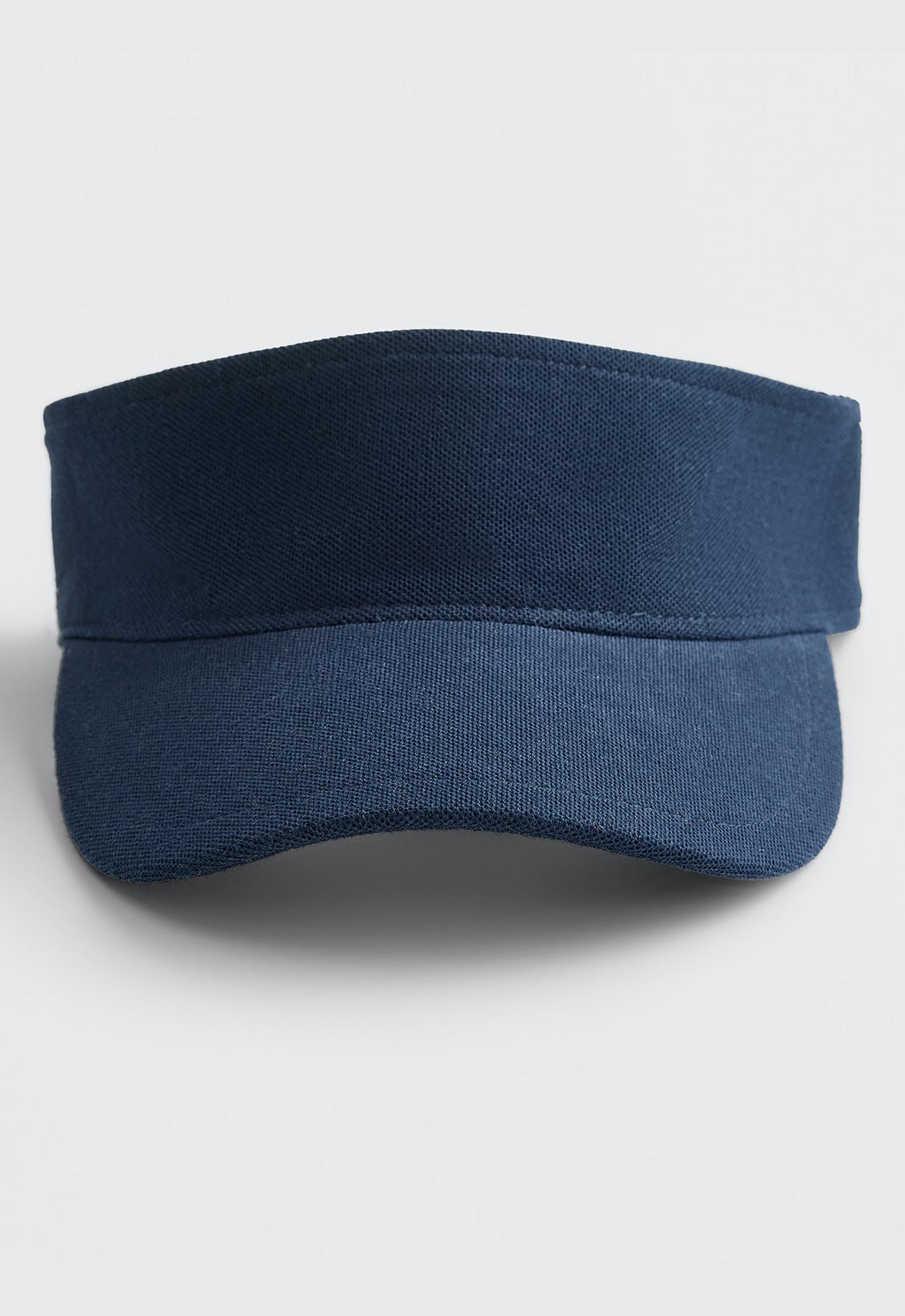 Cotton-blend piqué sports visor — NAVY BLUE