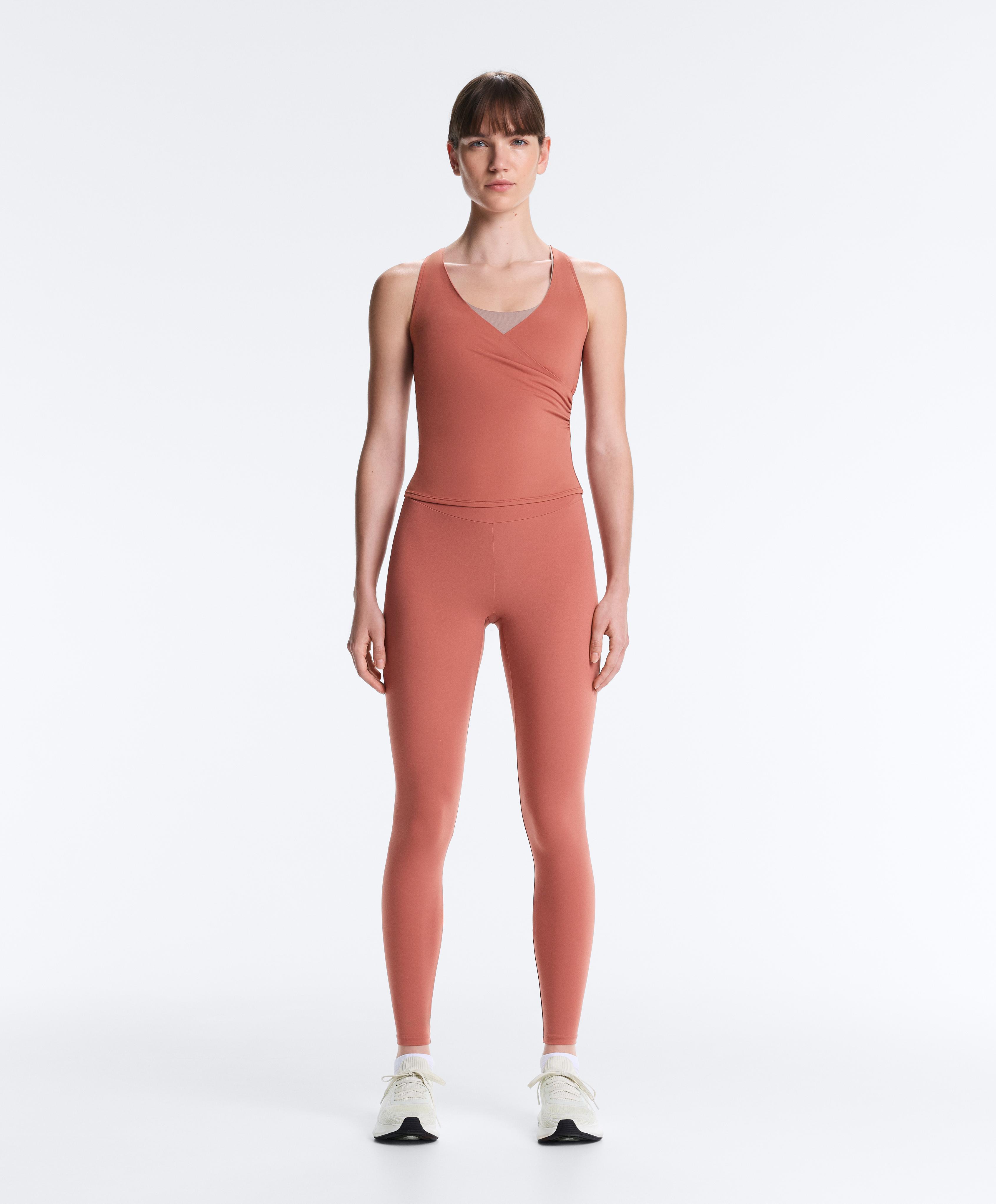 Cross-over sleeveless Comfortlux T-shirt — ROSETTE BLUSH