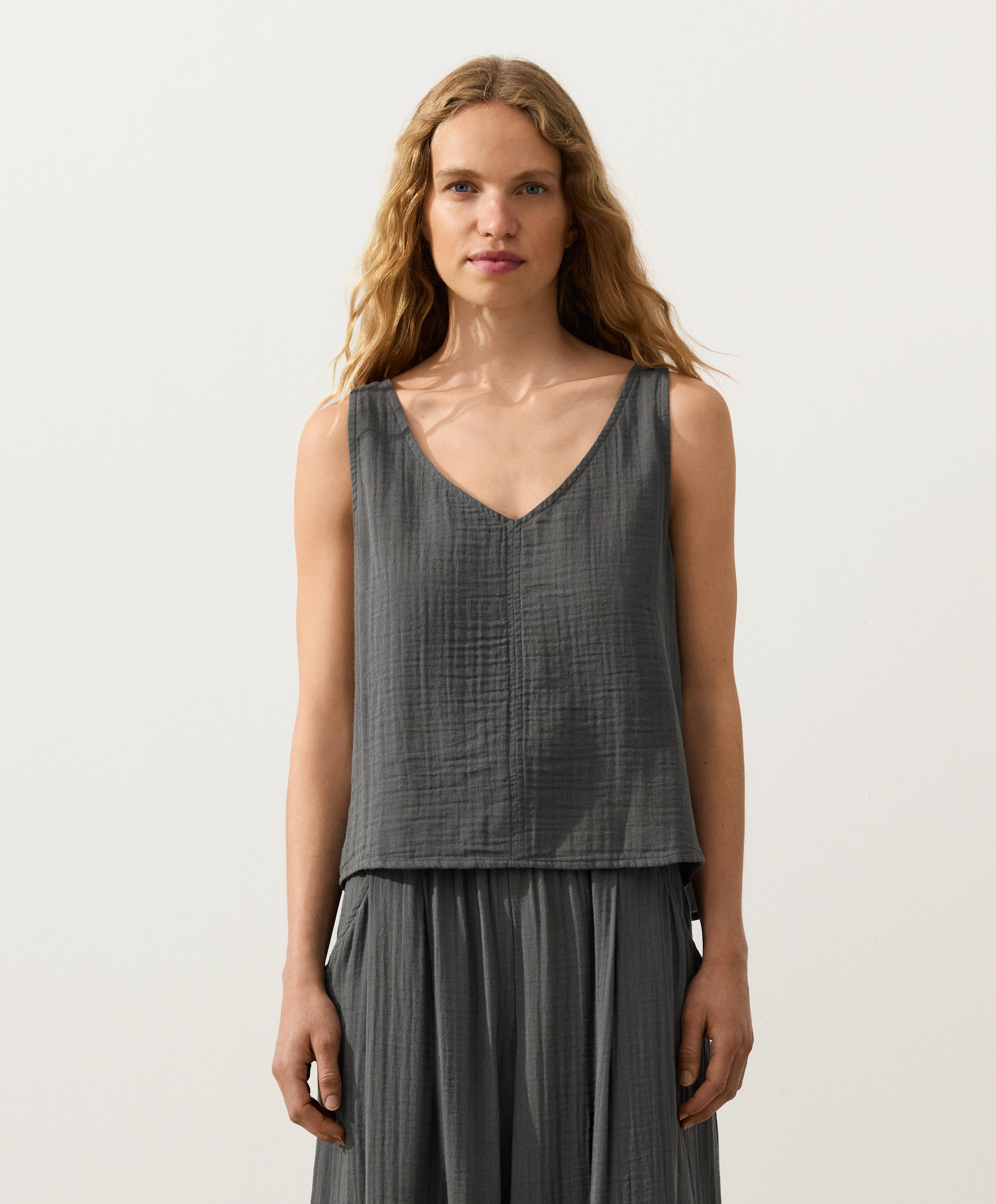 Trägertop mit V-Ausschnitt aus 100 % Baumwolle