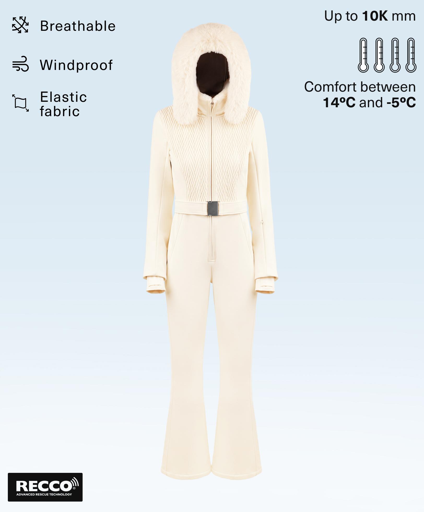 Water-resistant fitted stretch SKI jumpsuit