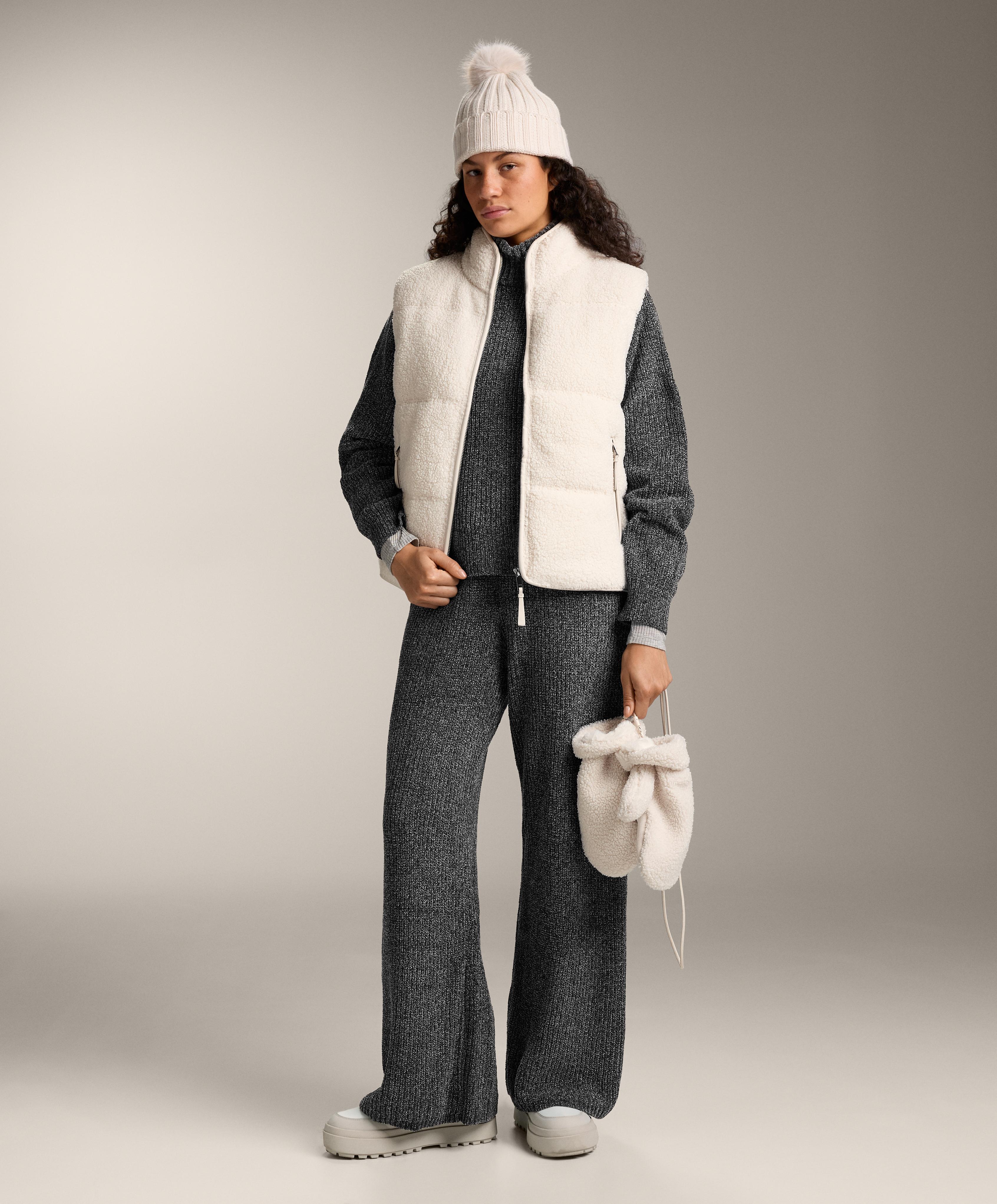 Quilted faux-shearling gilet
