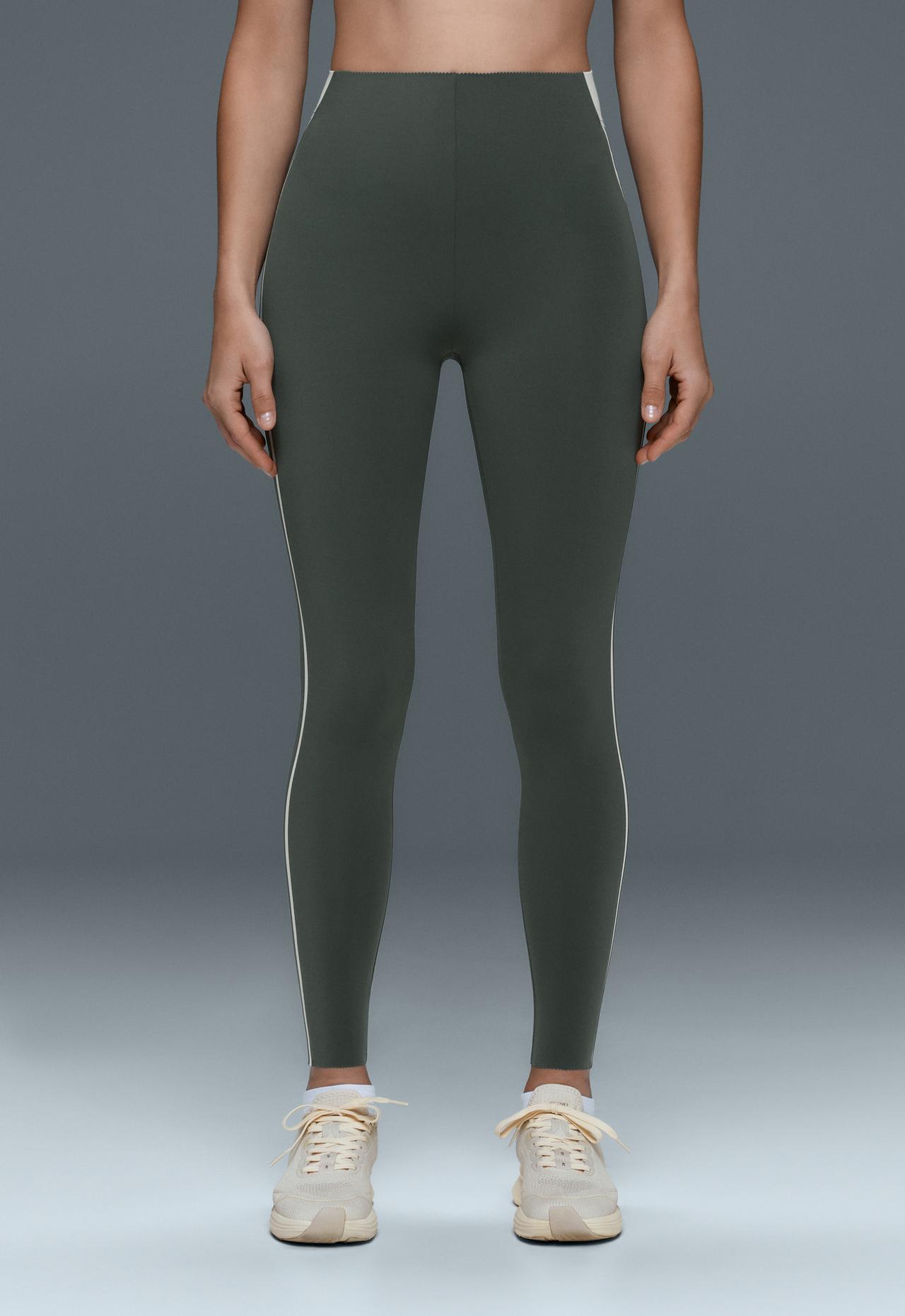 ankle-length High rise Compressive Core control block leggings — OCEAN