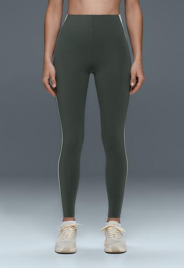 ankle-length High rise Compressive Core control block leggings — OCEAN 3