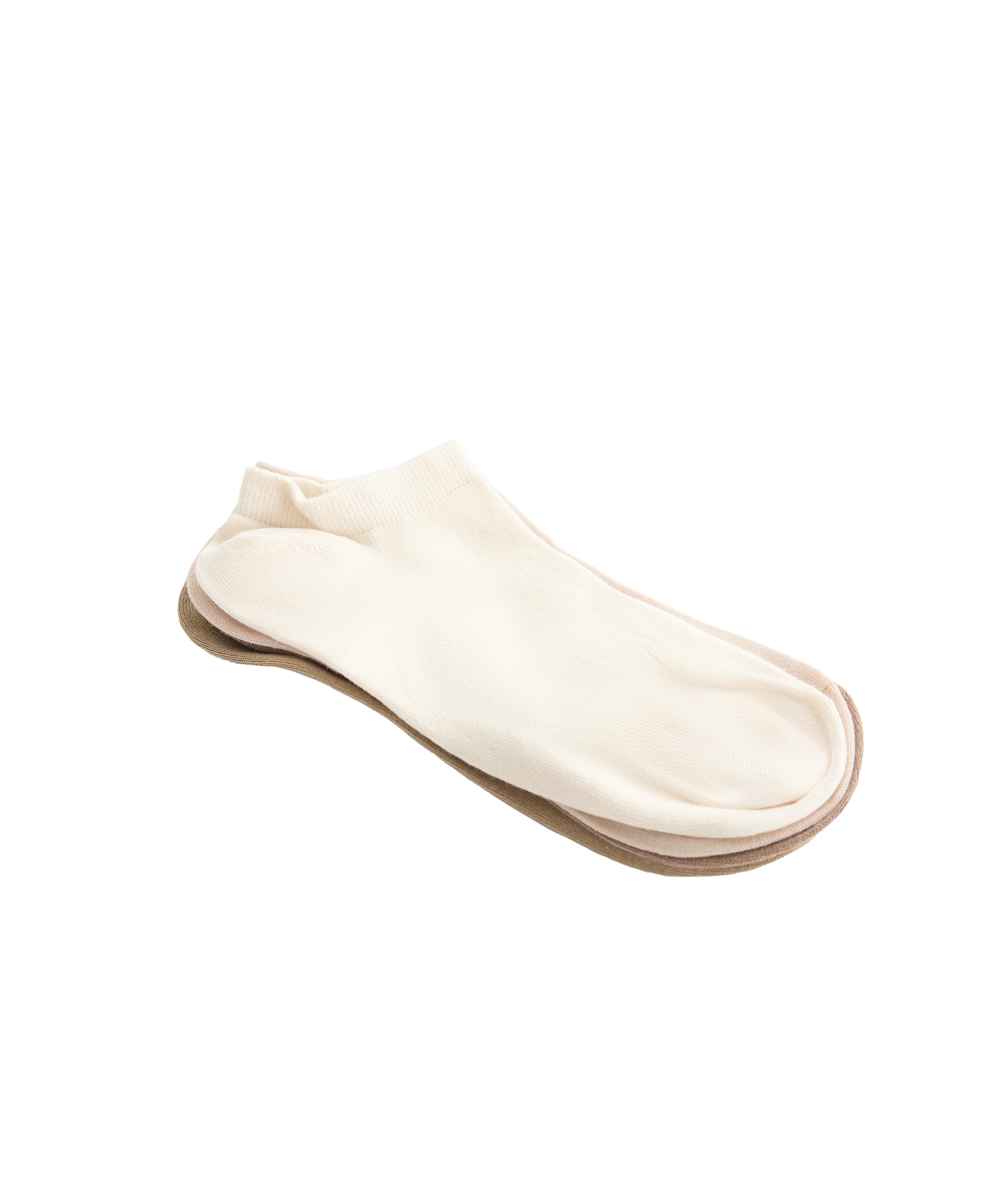5 pairs of cotton blend sneaker socks — GREEN BEIGE