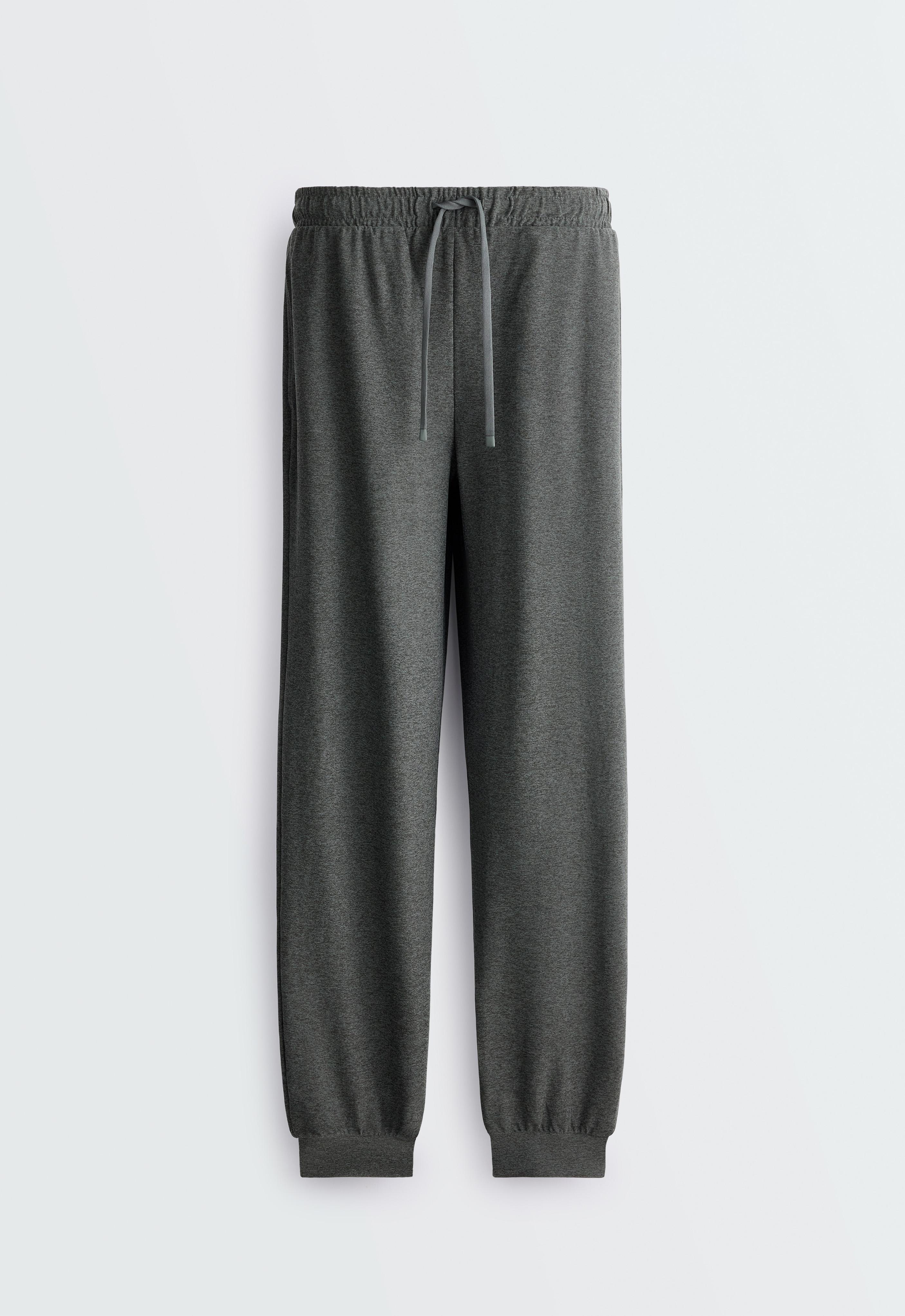 Comfortlux slim fit heathered jogger trousers — DARK GREY MELANGE