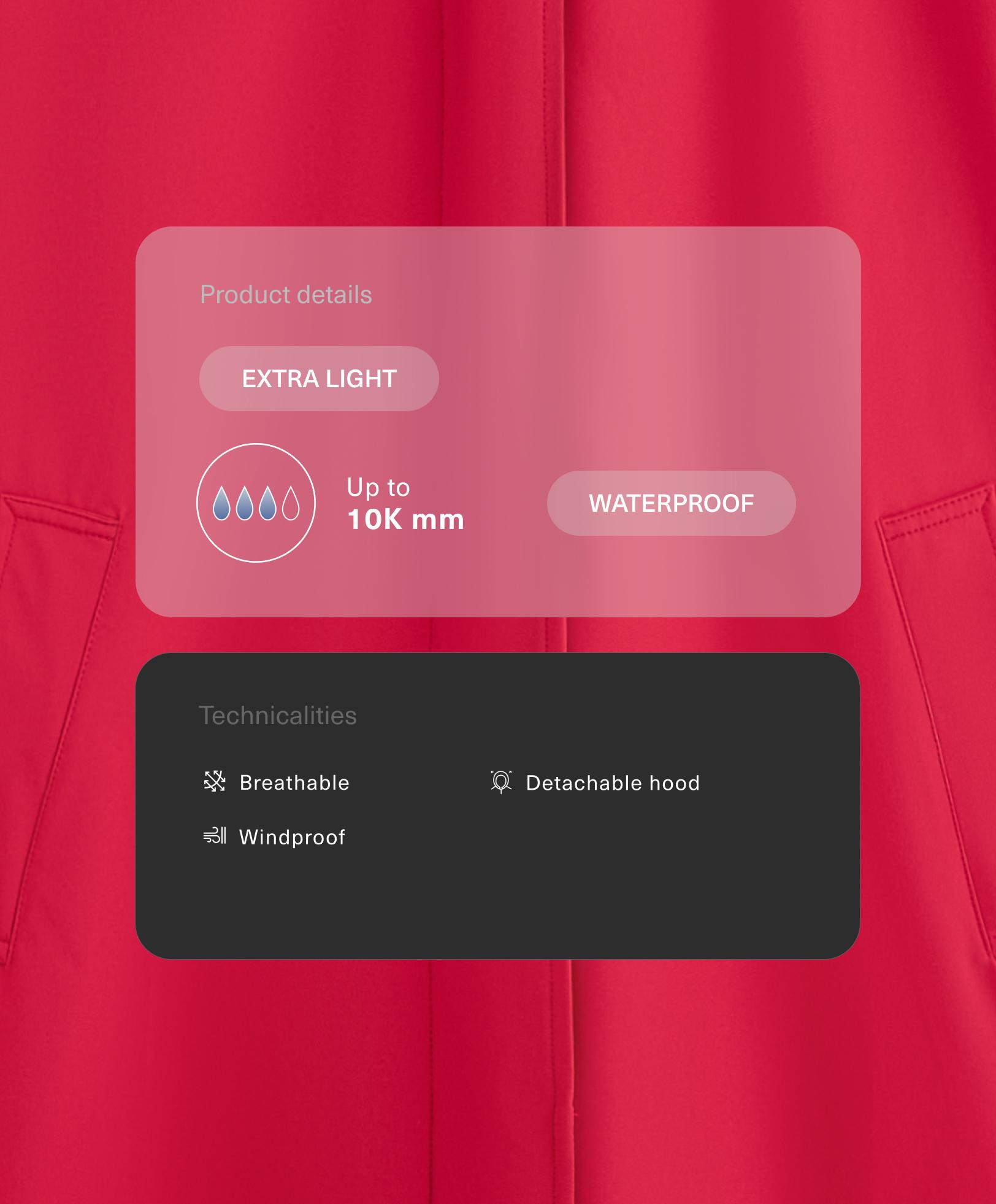 Veste midi extra légère imperméable 10k Veste midi extra légère imperméable 10k